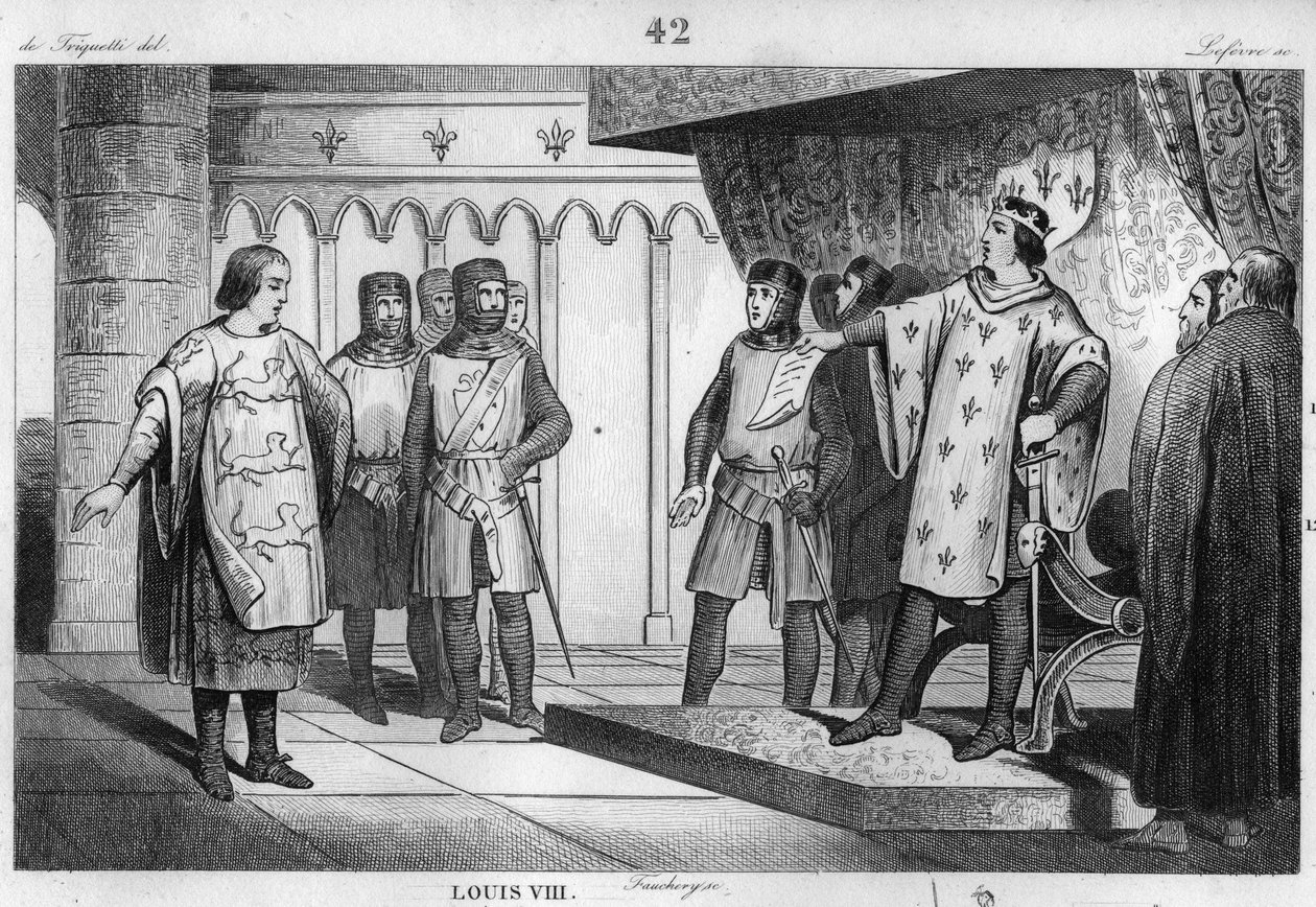 Louis VIII the Lion receives an envoy from his enemy Henry III of England, from 'Histoire de France'1840