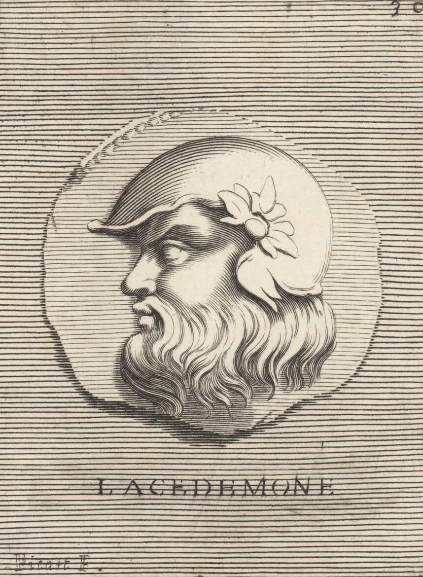 Lacedaemon, mythical king of Lacedaemon (Sparta). Son of Zeus and the Pleaid Taygete