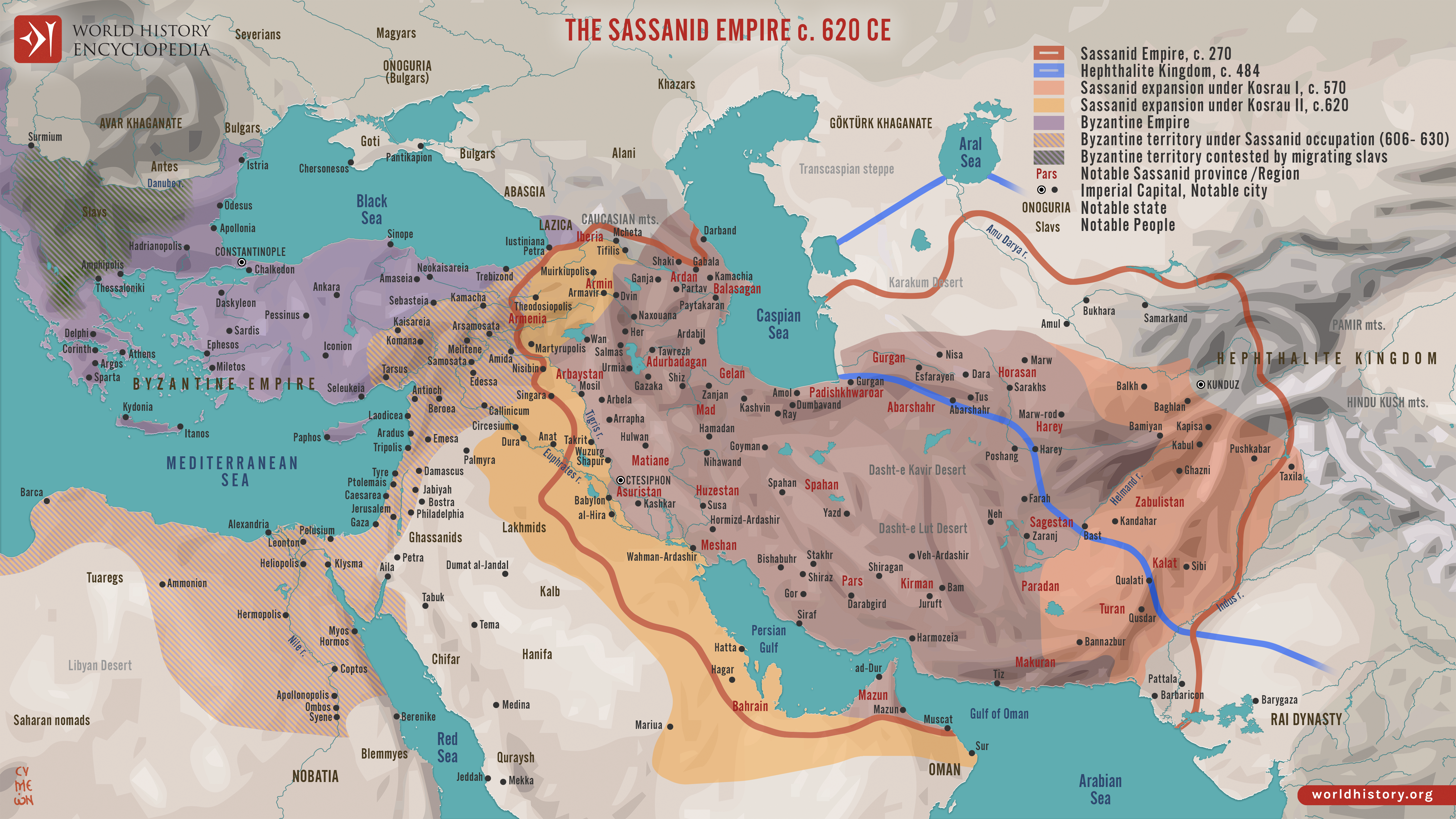 Map of the Sassanid Empire