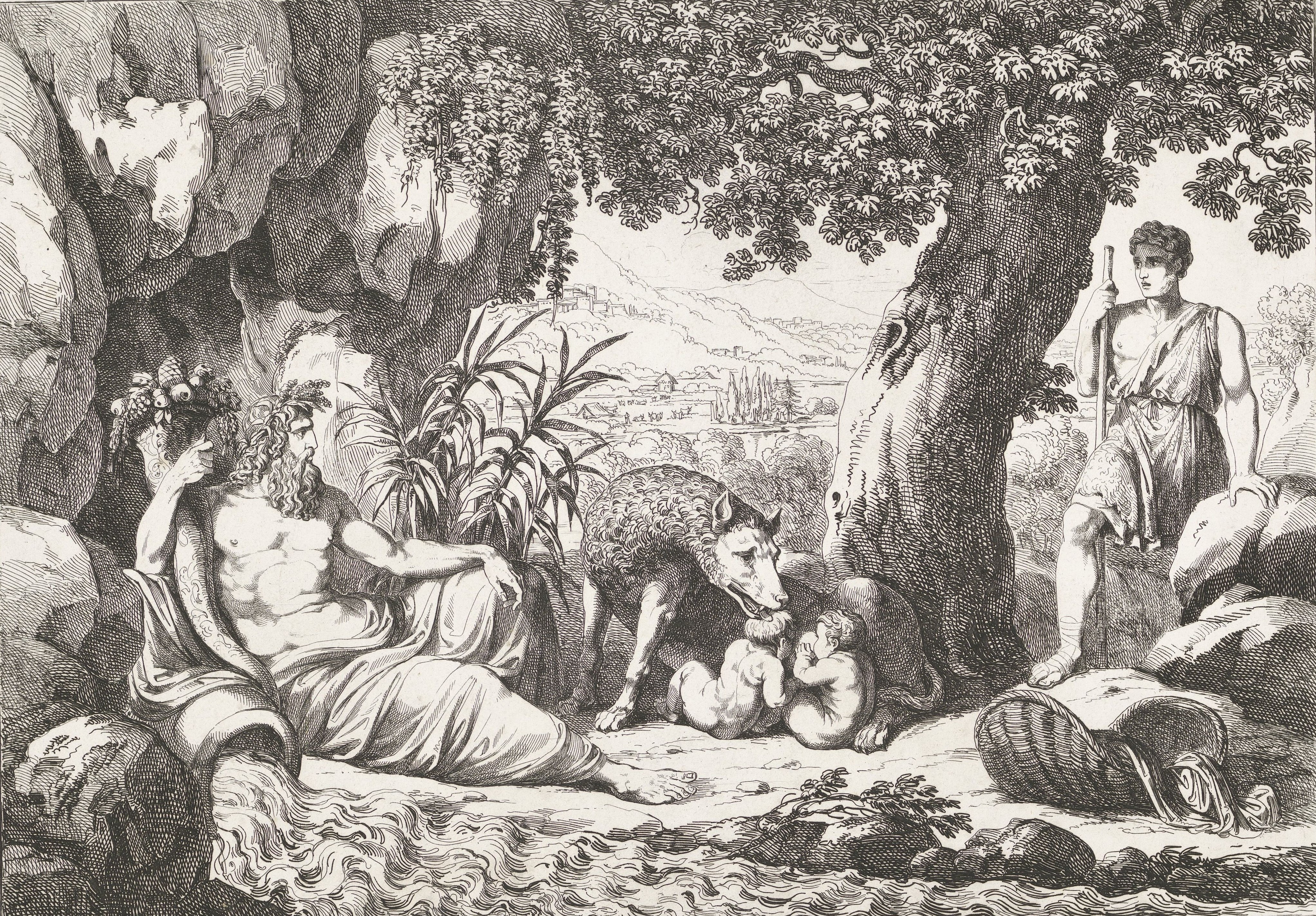 Romulus and Remus are found by Faustulus