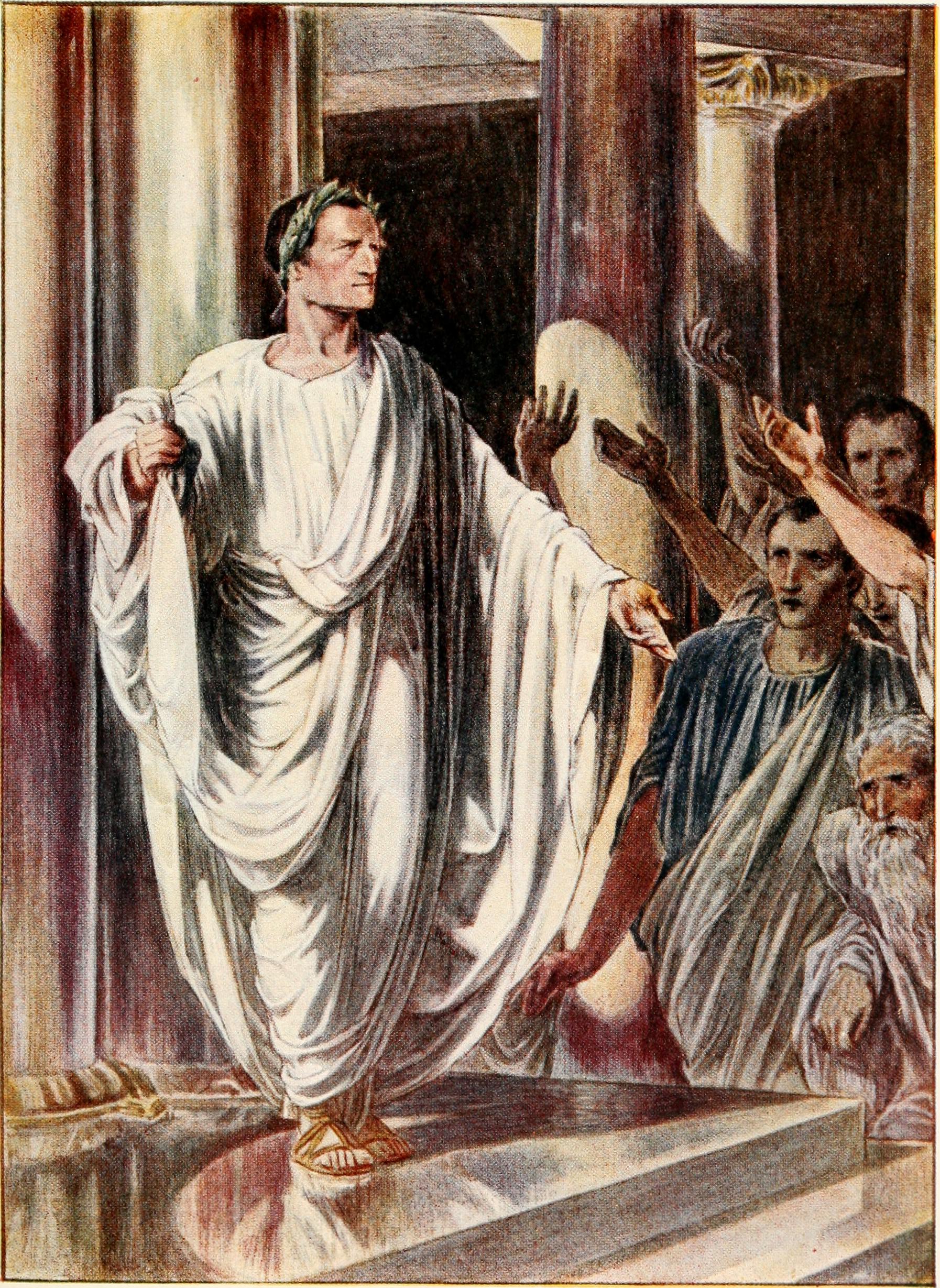Fabius Maximus shown addressing the Roman Senate