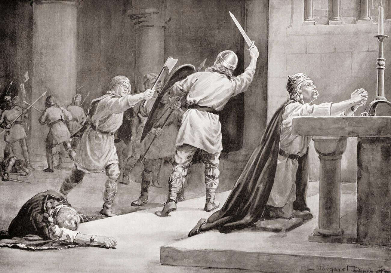 The murder of Canute IV of Denmark by rebels