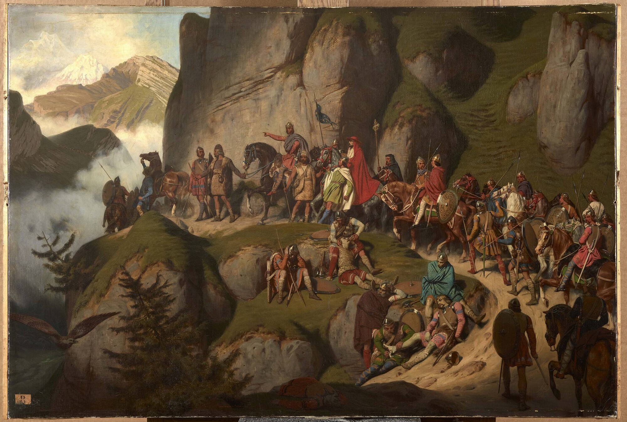 Charlemagne, emperor of the West, crossed the Alps