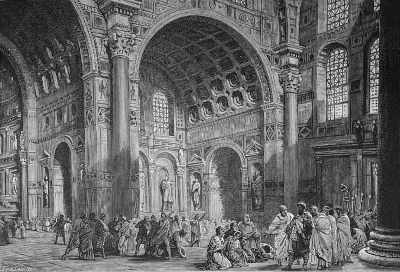 The people press Maxentius against Constantine