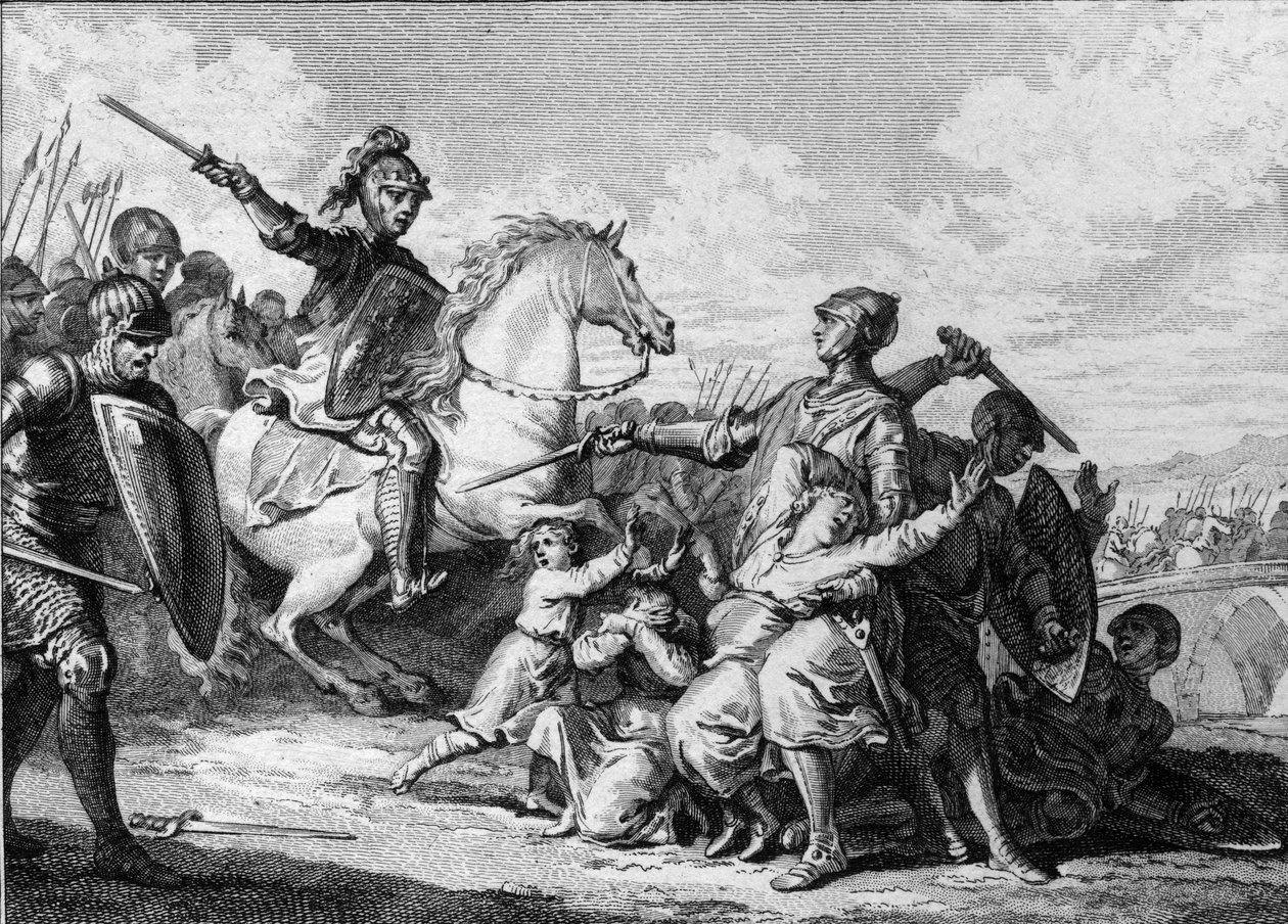 Assassination of the sons of Thierry II of Burgundy, in the presence of Clotaire II