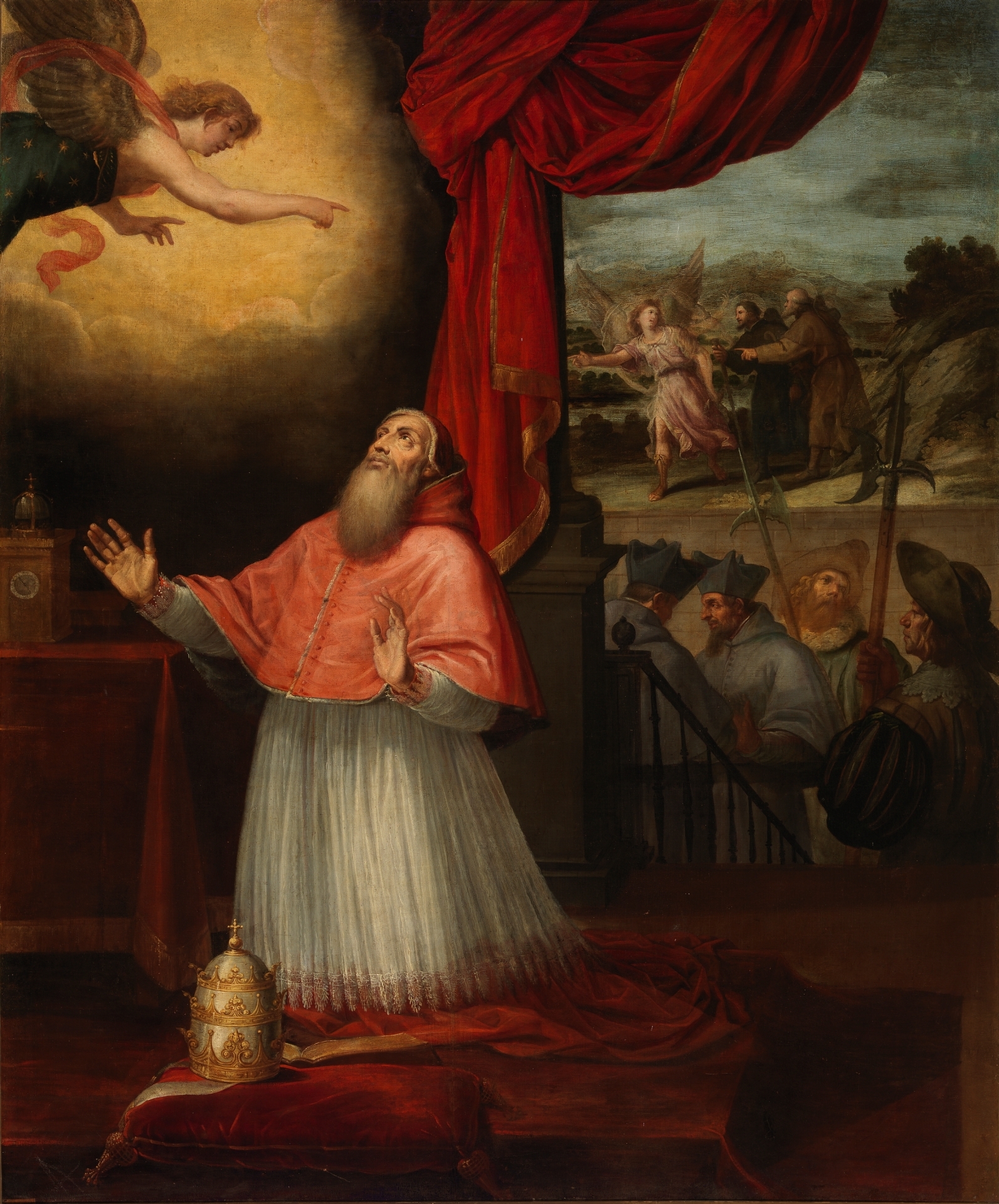 Pope Innocent III's vision of the arrival of Saint John of Mata and Saint Felix of Valois