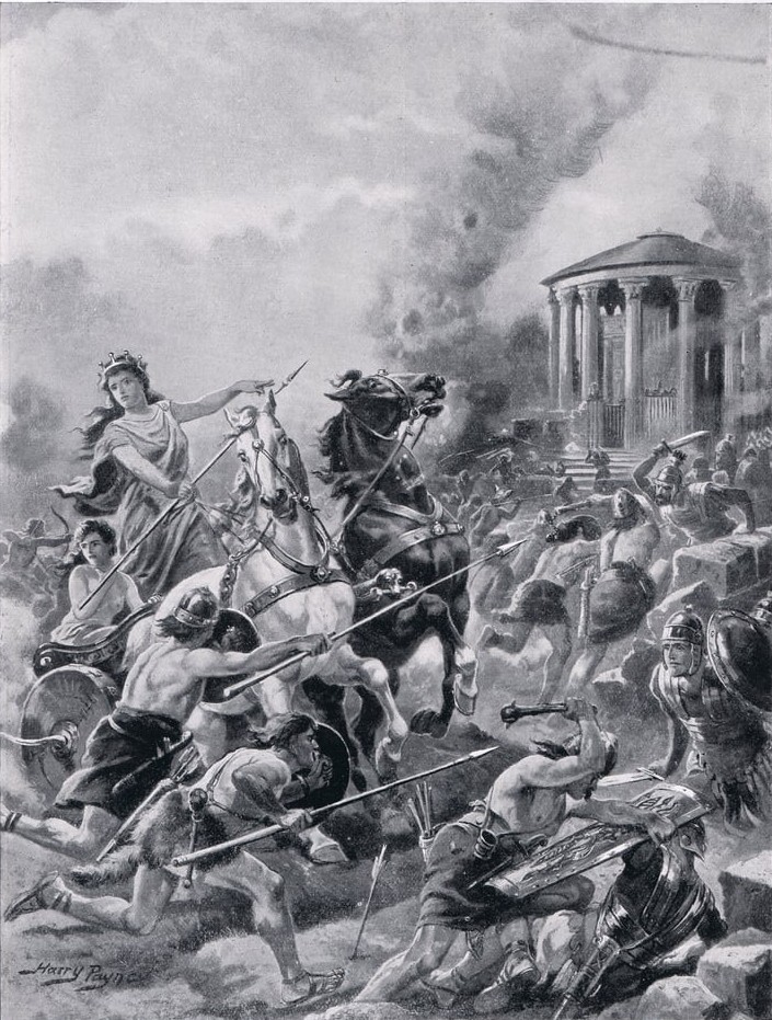 Boadiceas attack upon Camulodunum
