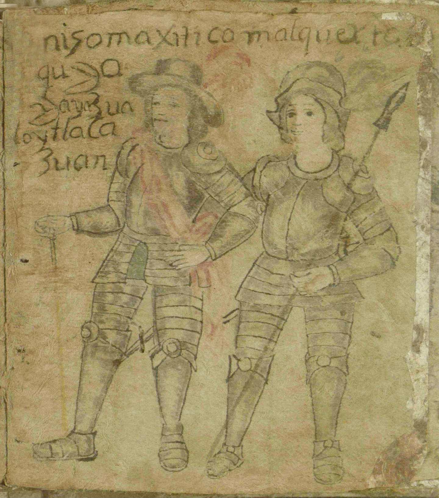 The arrival of the conqueror Hernán Cortés and one of his servants