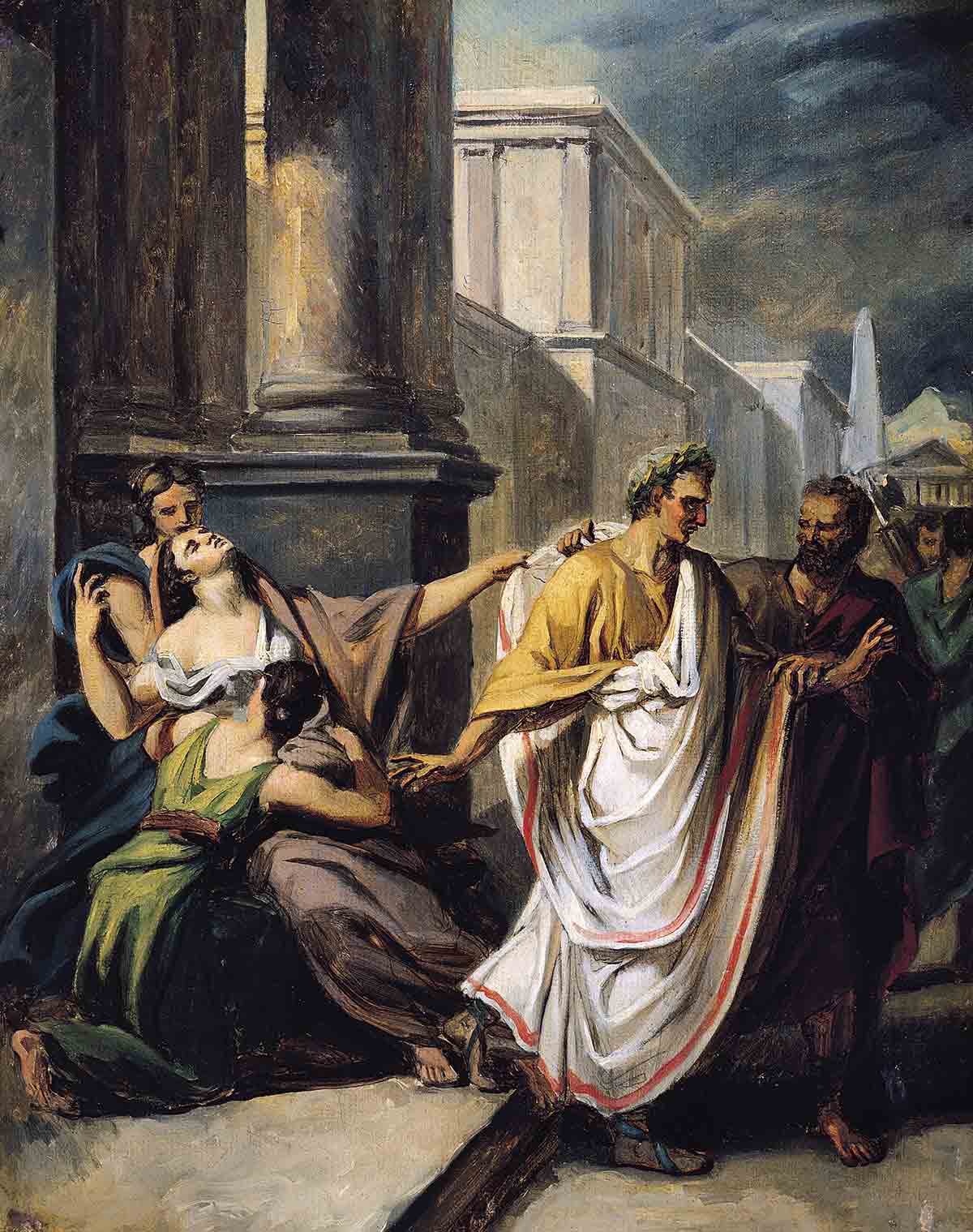 Caesar going to the senate on the Ides of March