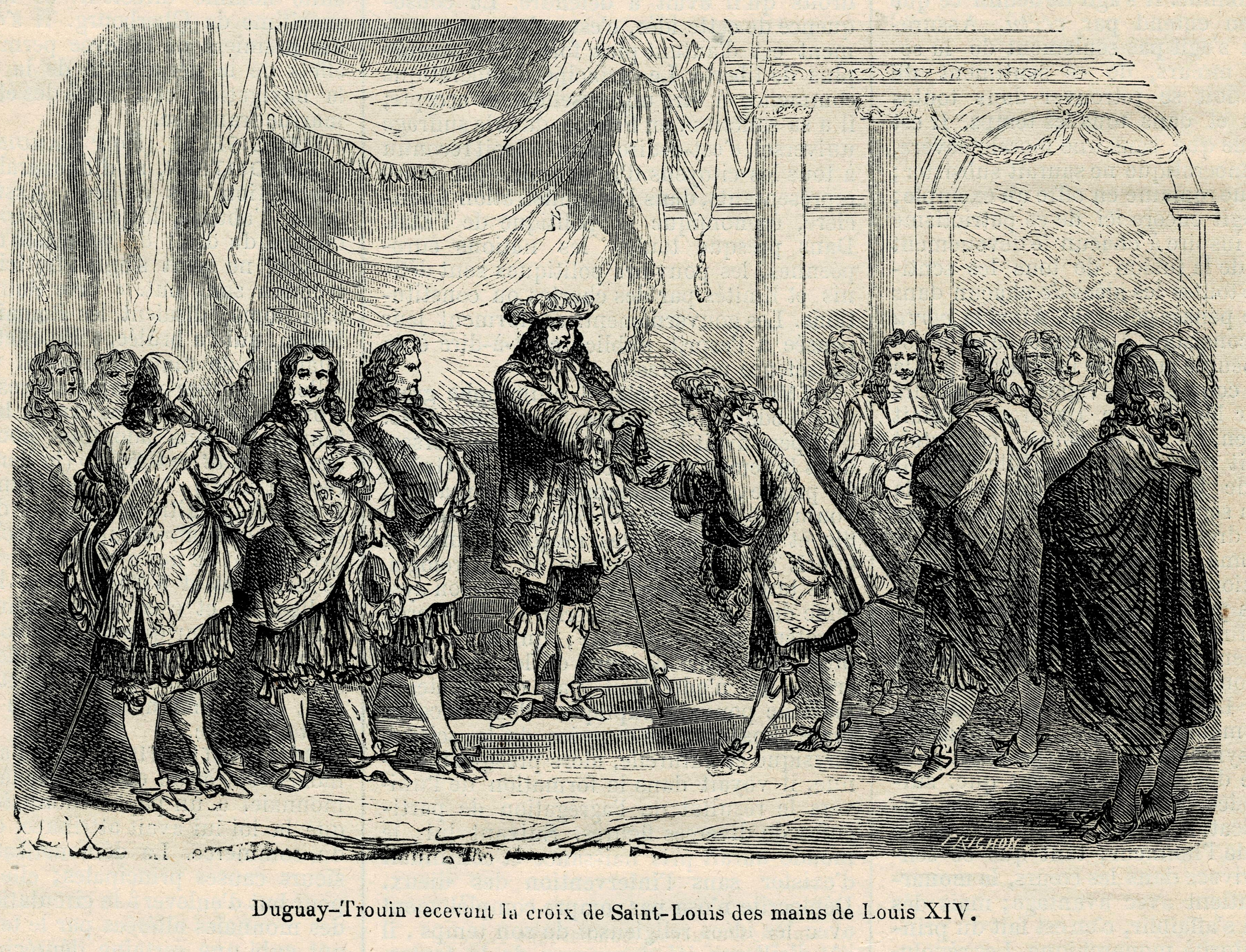 Duguay-Trouin receives the Cross of Saint Louis from Louis XV