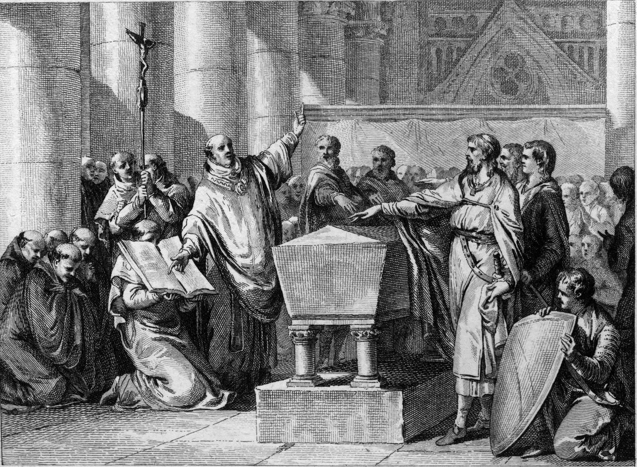 Submission of the Gascons to the Kingdom of the Franks represented by Pepin de Landen