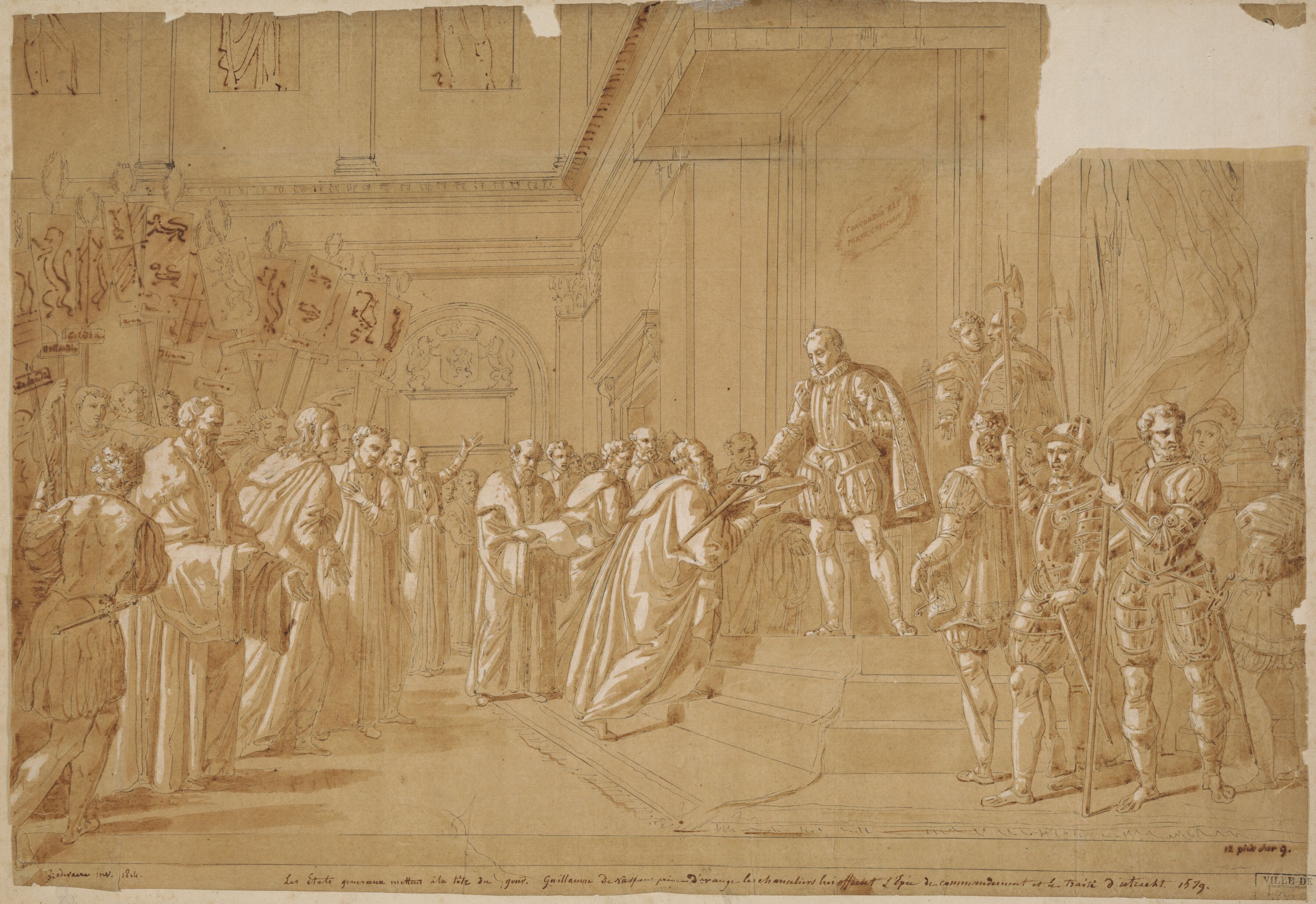 William the Silent accepts the sword of authority and the Union of Utrecht