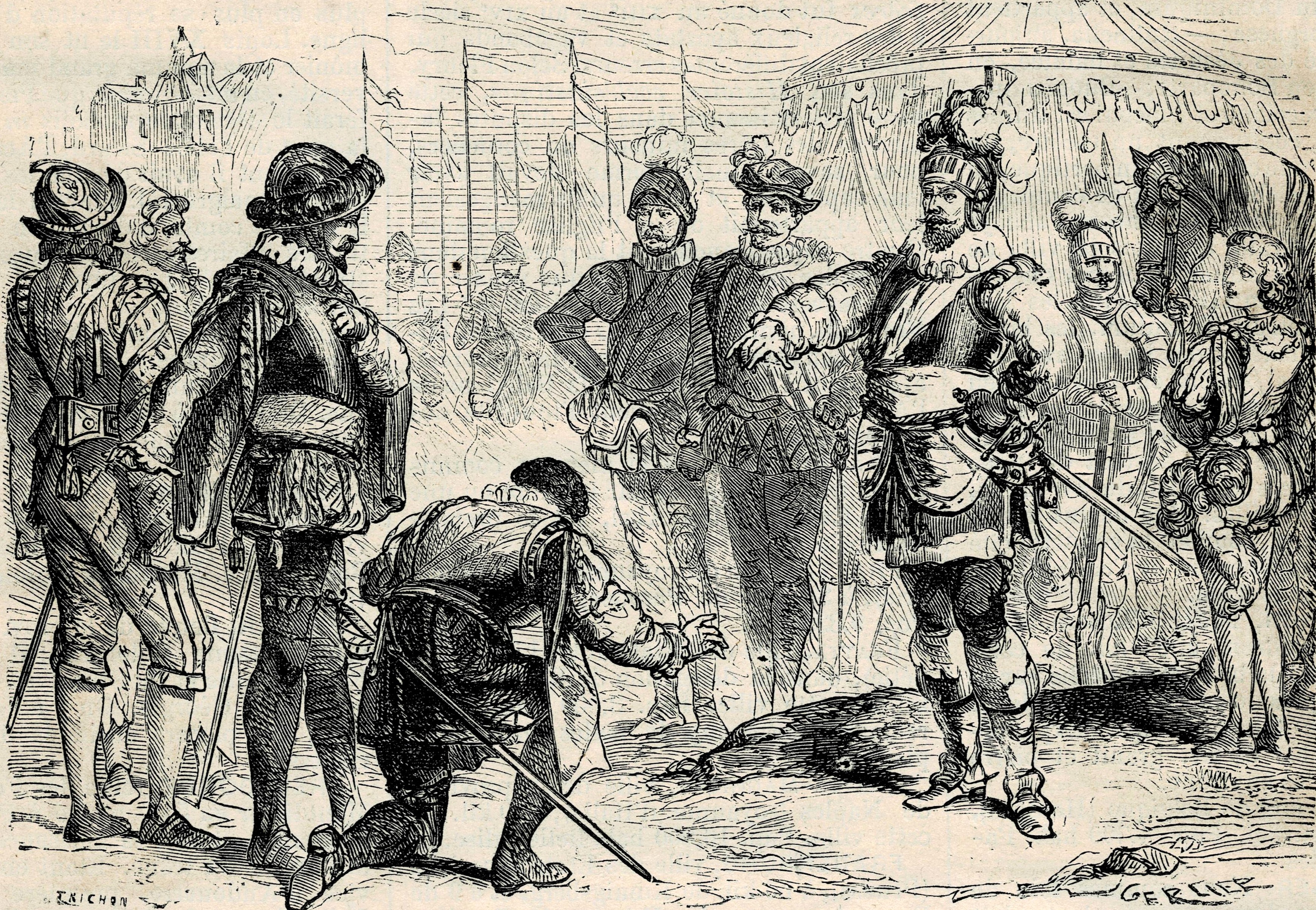 Gonzalve of Cordoba calming a sedition among his soldiers.