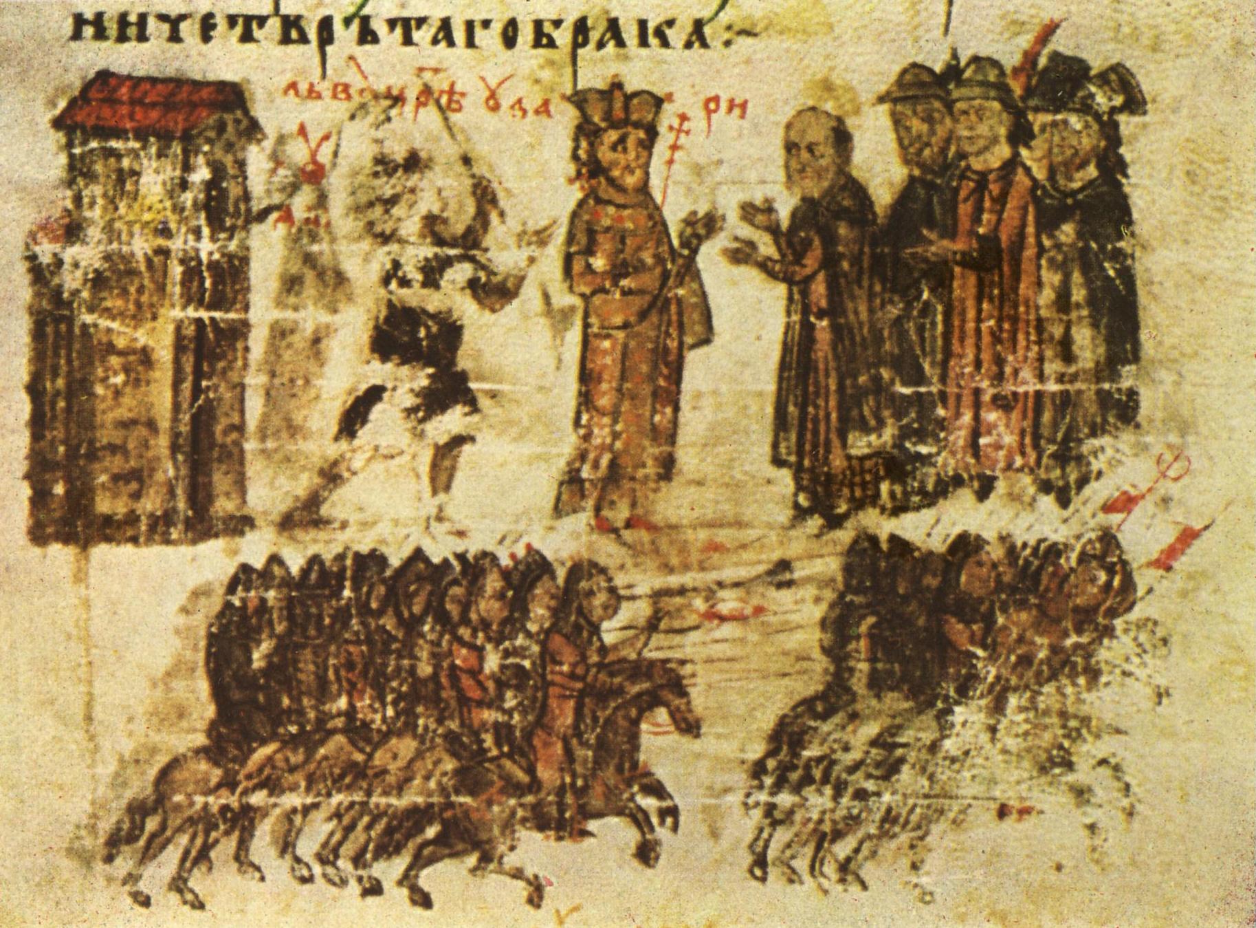 Assault upon emperor Leo VI the Wise and an attack from the madjars