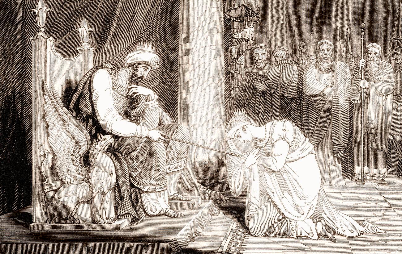 King Ahasuerus, or Xeres I, Orders Haman the Agagite, an Official in the Royal Court, to Publish the Decree of the Triumph of Mordecai
