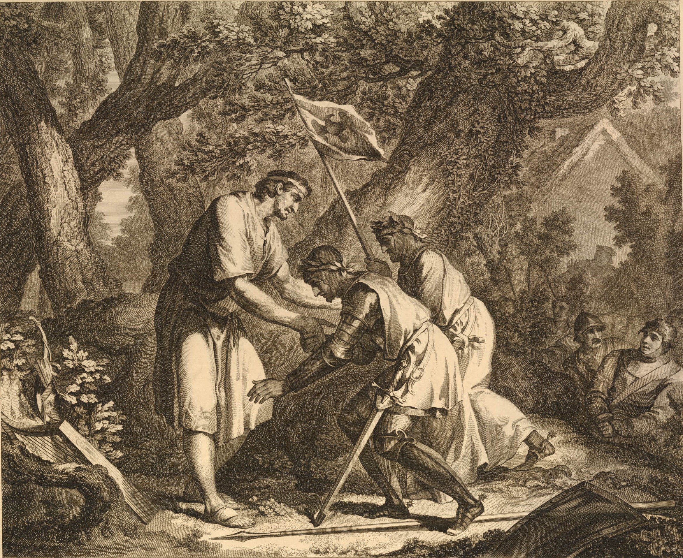 Alfred in the Isle of Athelney receiving News of Victory over Danes