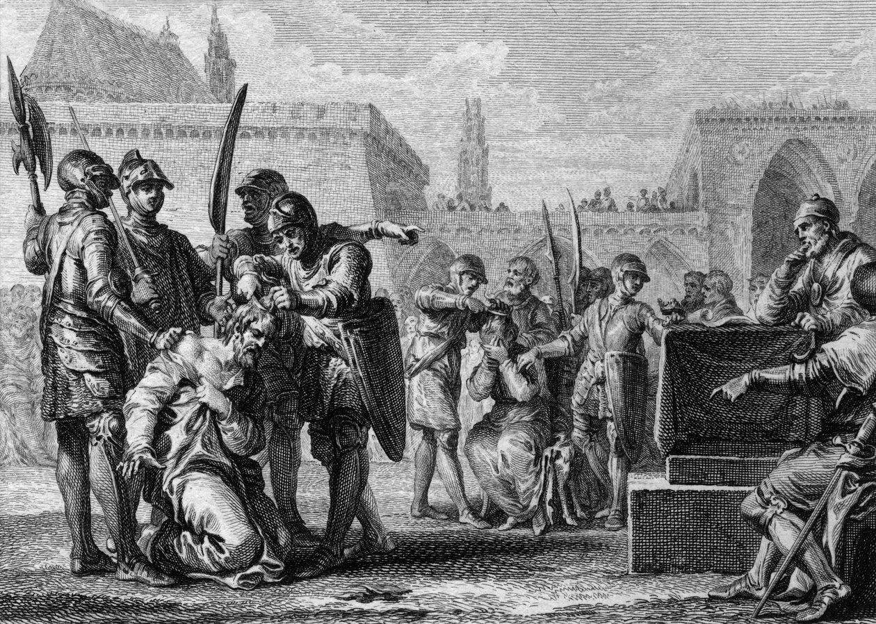 Thierry III, king of the Franks, and Ebroin, mayor of the Neustria Palace, were mowed by the population, hostile to the two men