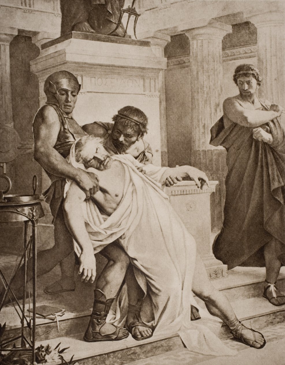 The Death of Demosthenes, illustration from 'The Outline of History' by H.G. Wells, Volume I, published in 1920 )
