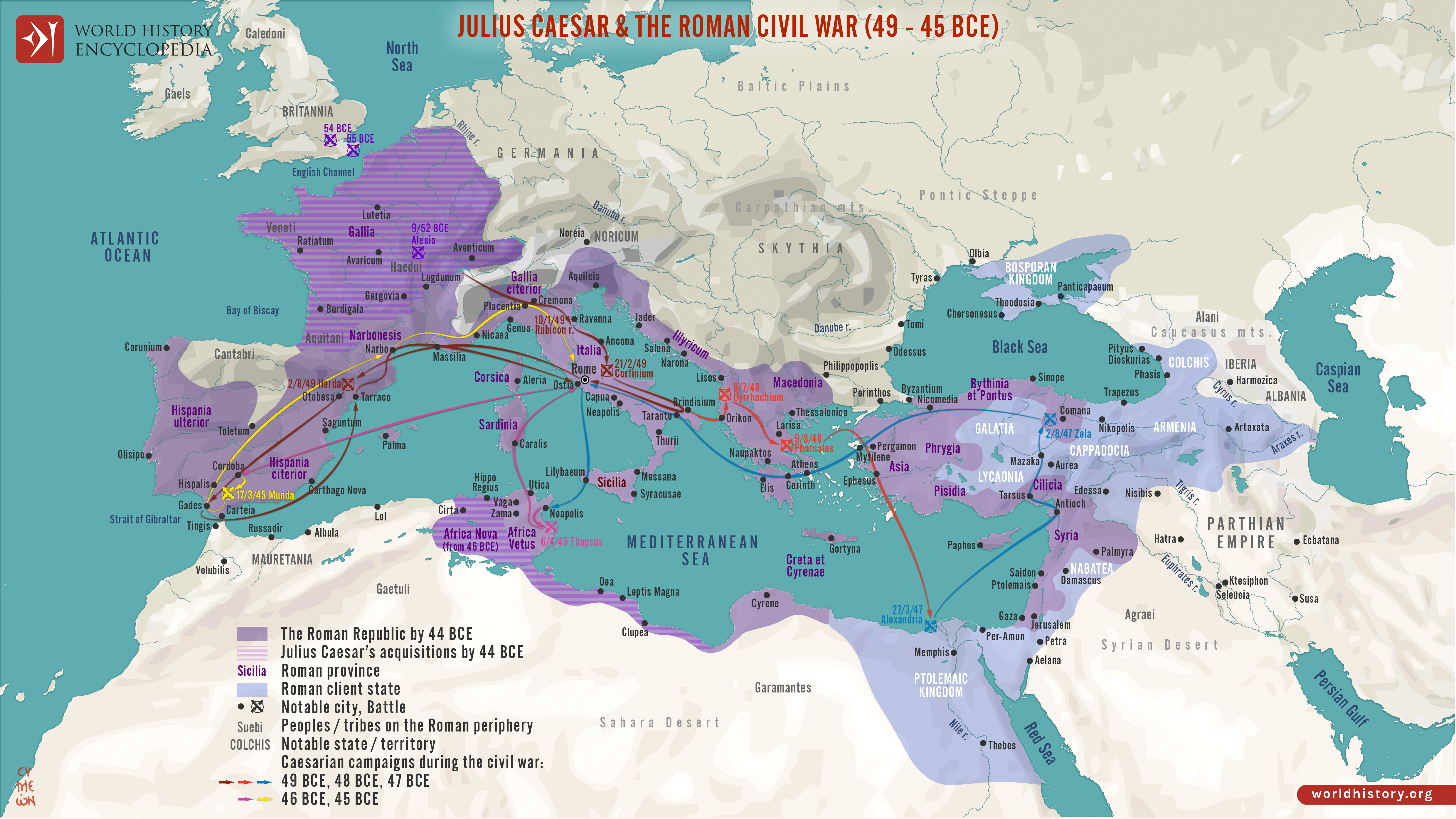 Map of the Roman Civil War
