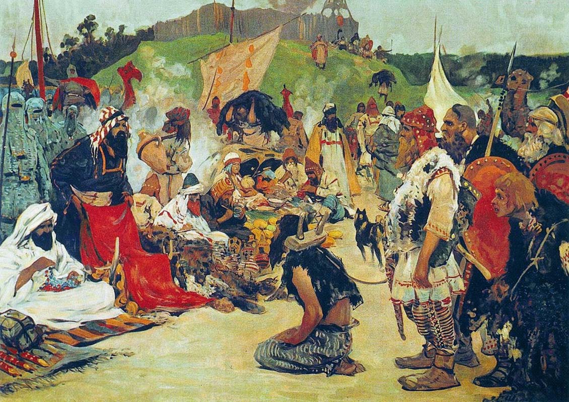 Trade negotiations in the country of Eastern Slavs
