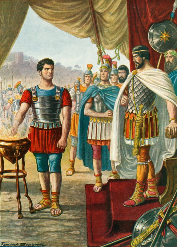 Mucius Scaevola Burns his Right Hand