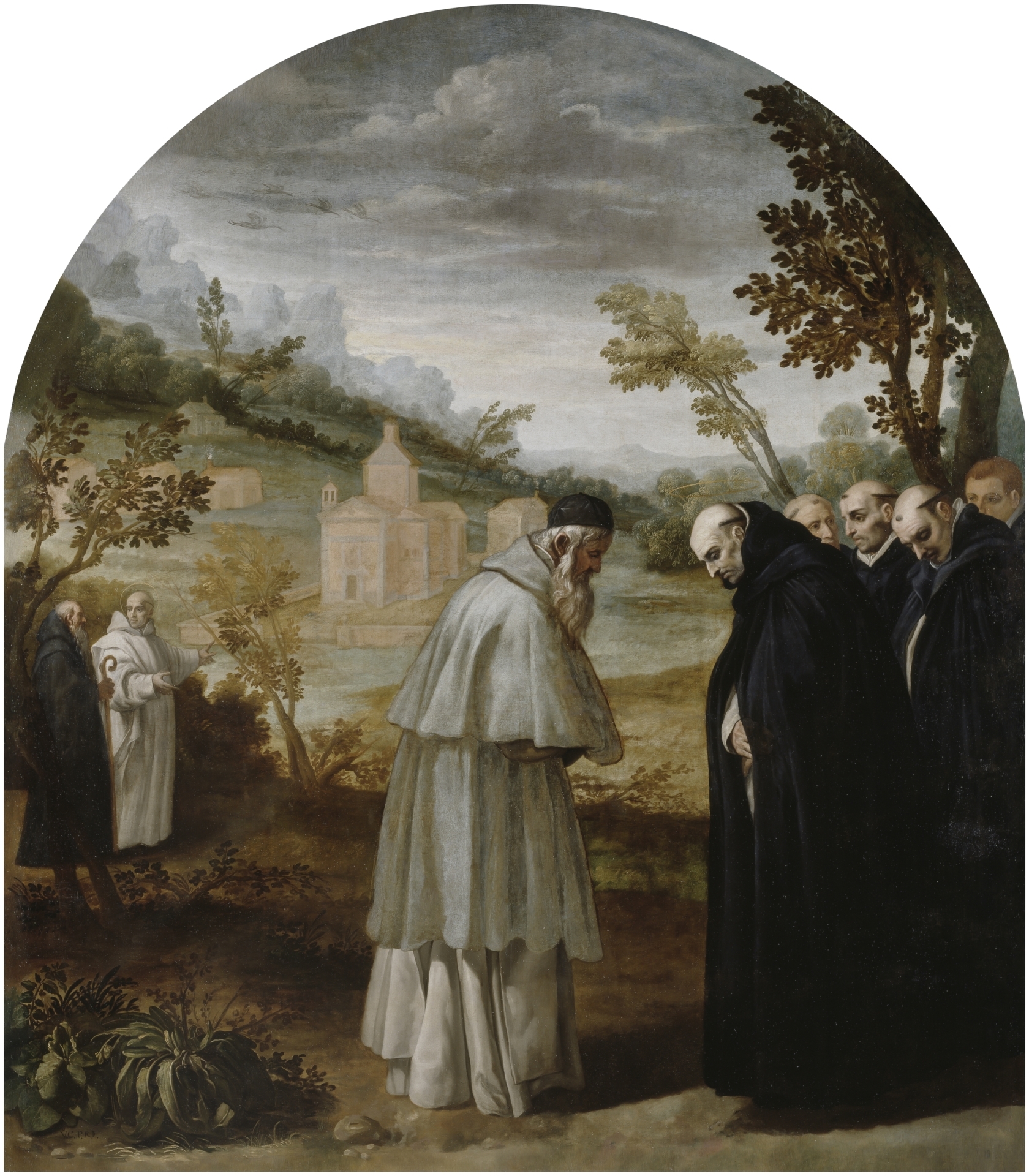Saint Bruno Bids Farewell to Saint Hugo Before his Trip to Rome