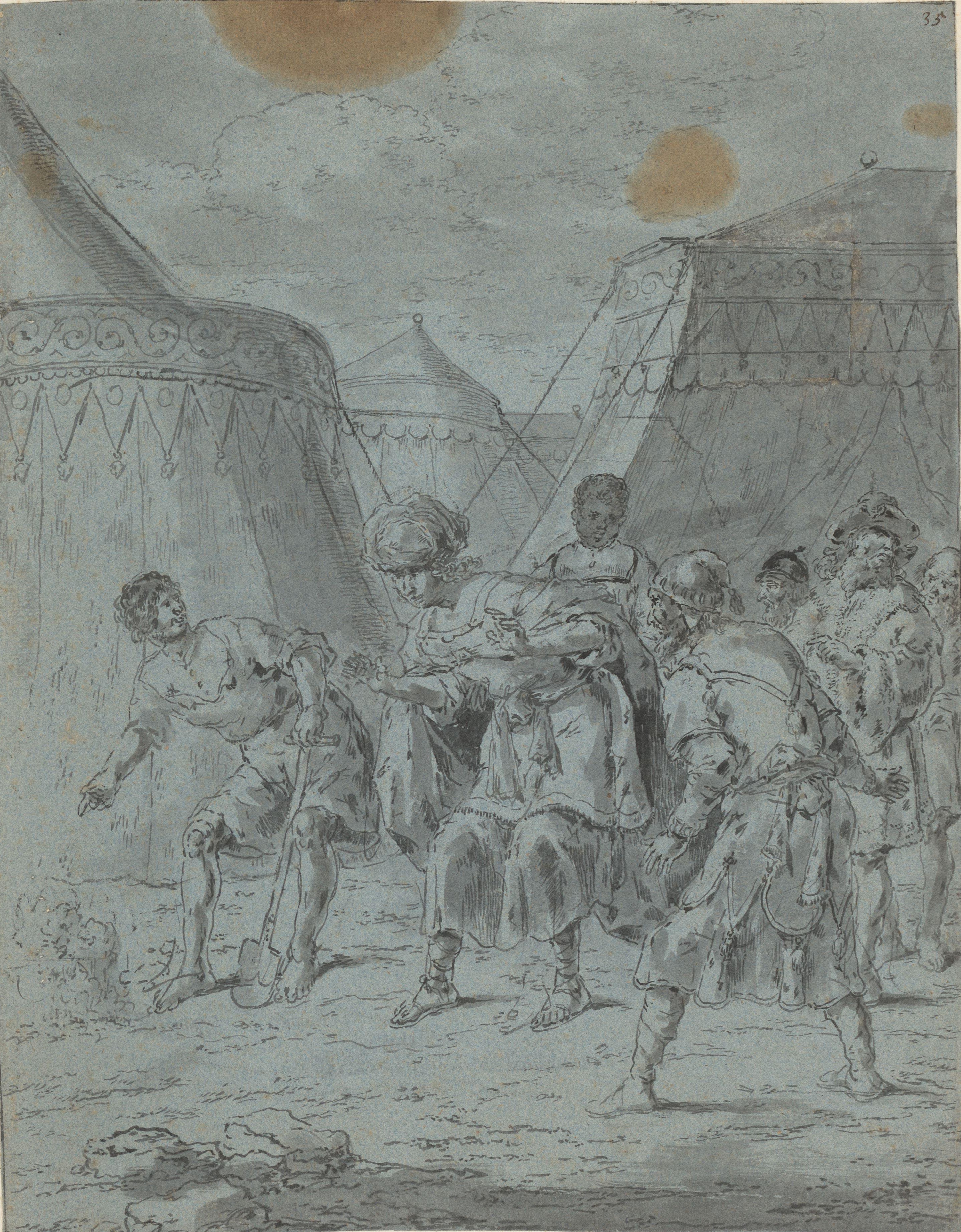 Proxenus discovers an oil well in Alexander the Great's camp