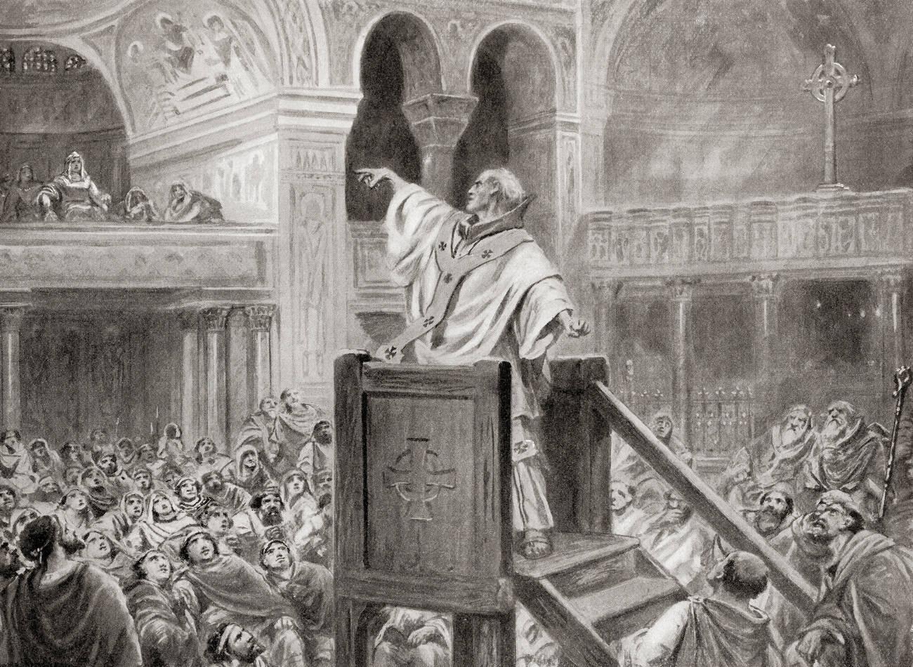 John Chrysostom preaching in Constantinople