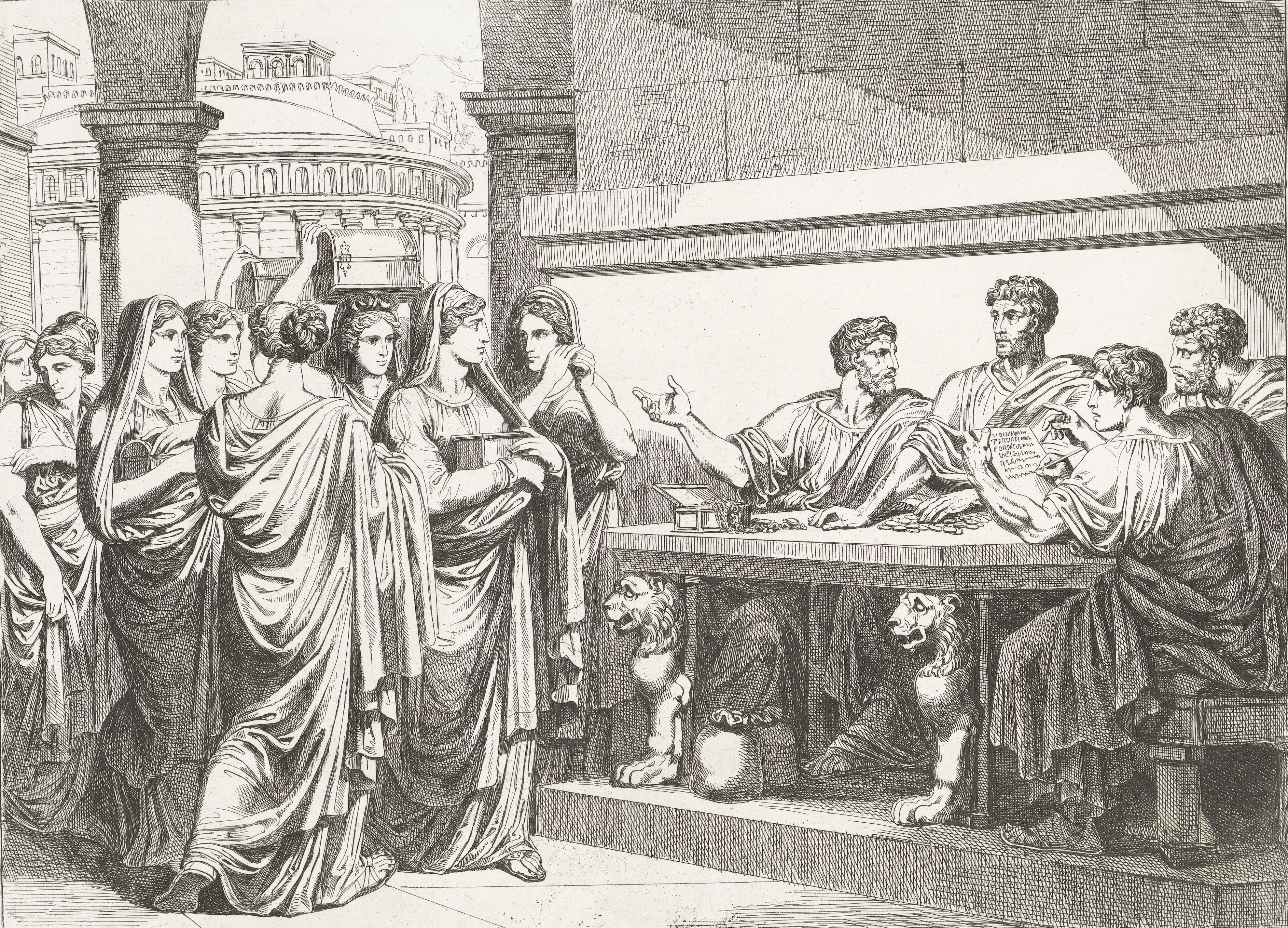 Roman women give up jewelry for their fatherland