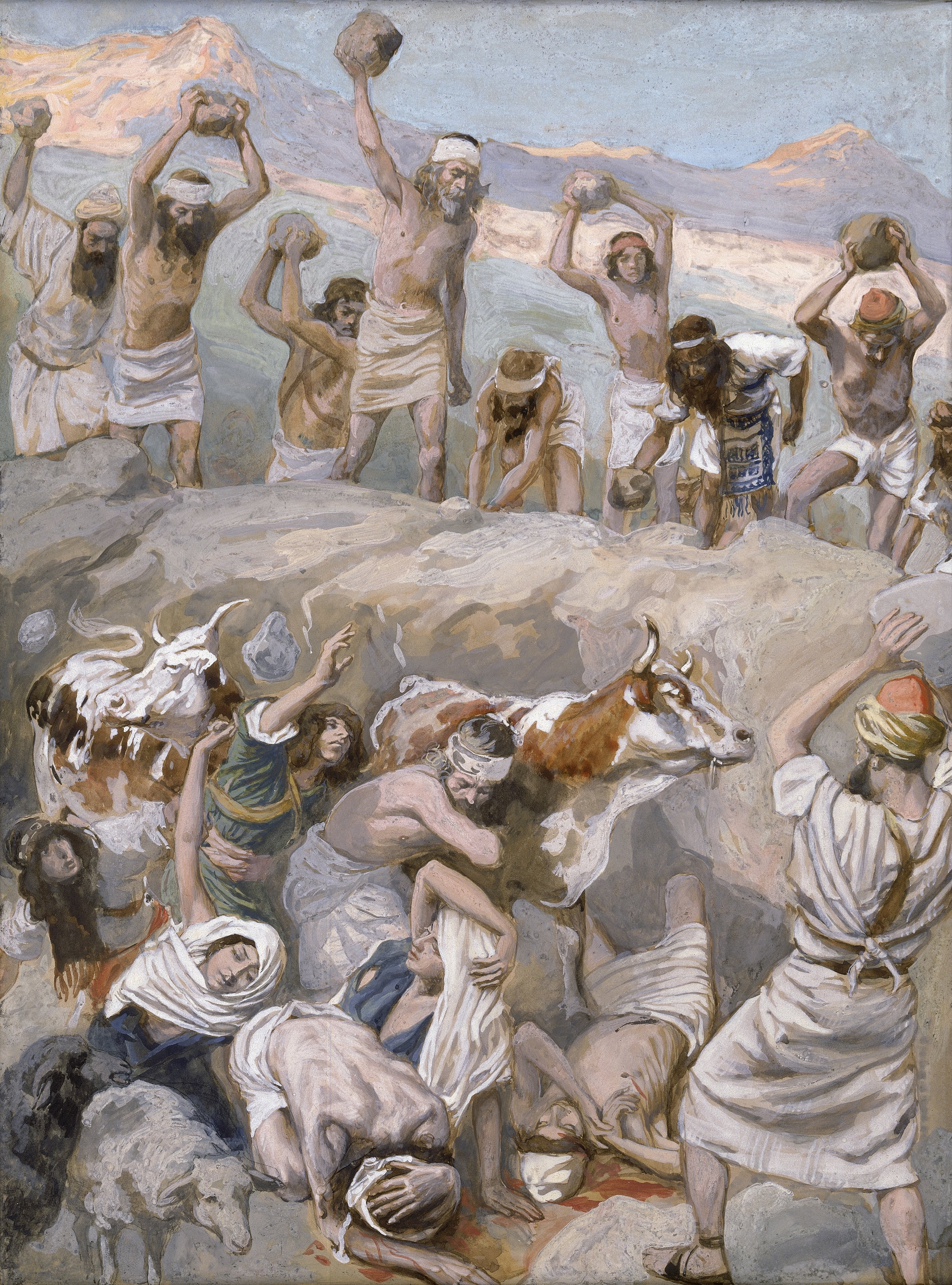 Achan and His Family Stoned to Death