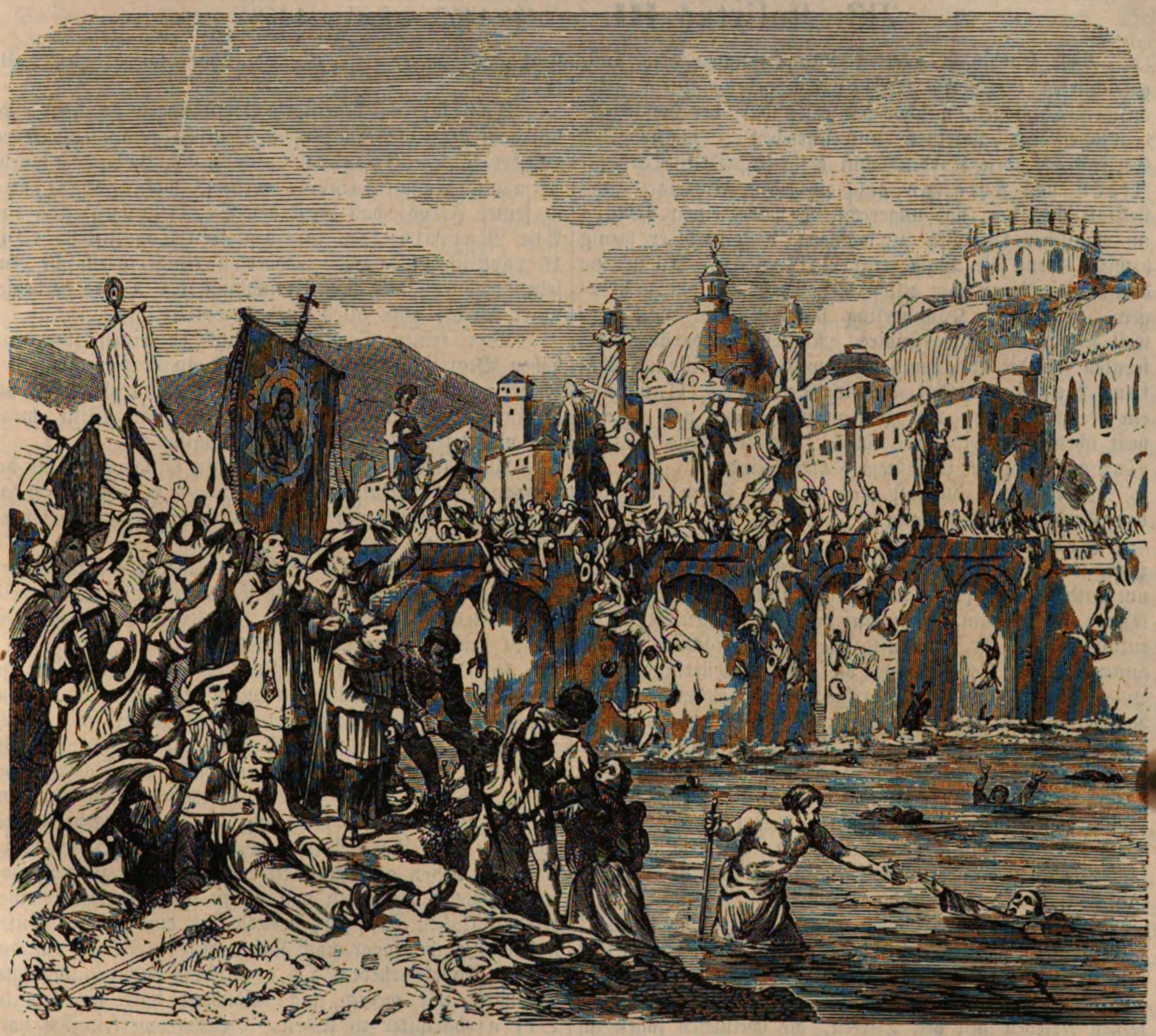 Great accident on the Ponte Sant'Angelo