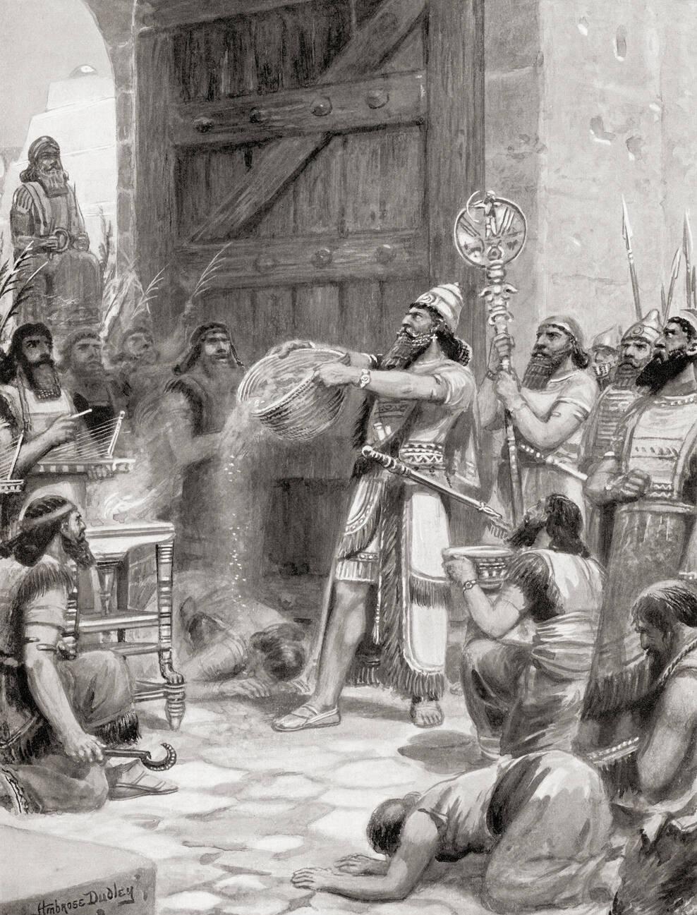 After capturing fortress of Arinnu, Shalmaneser I poured out its dust before his God at the gate of Ashur, as witness of days to come