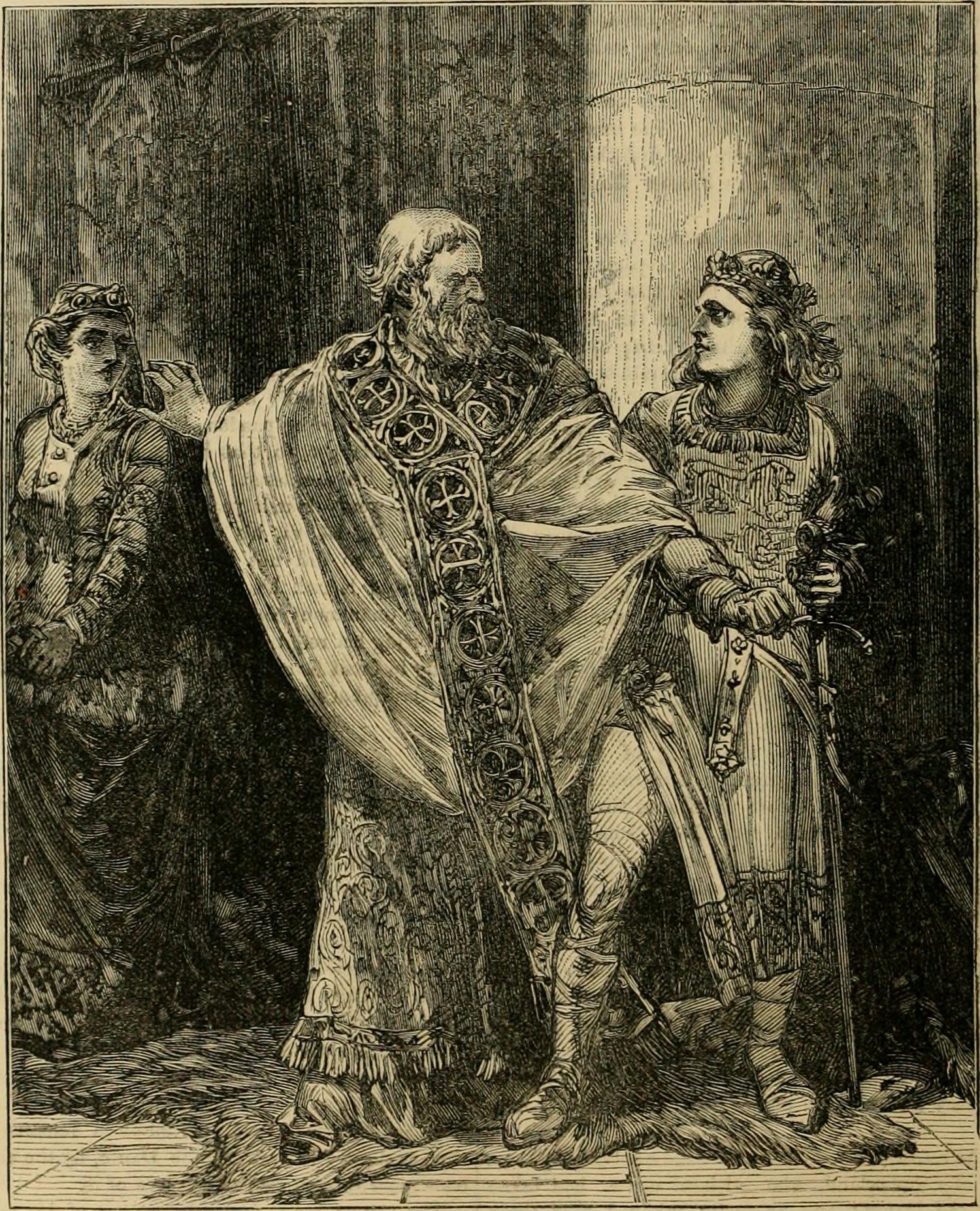 Edwy dragged by Dunstan from the presence of Elgvia