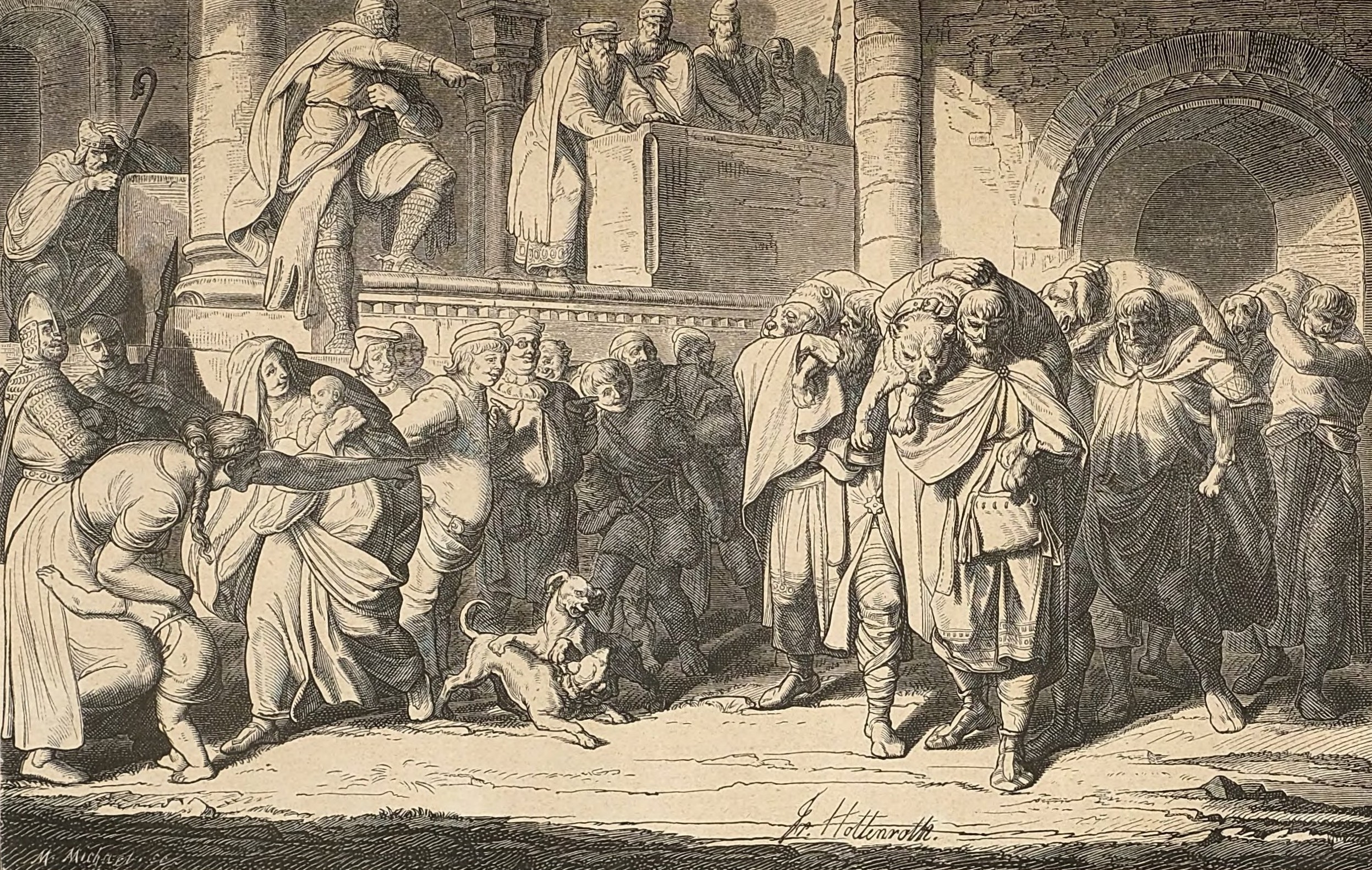 Rebelling nobles are sentenced to dog carrying, Diet of Worms
