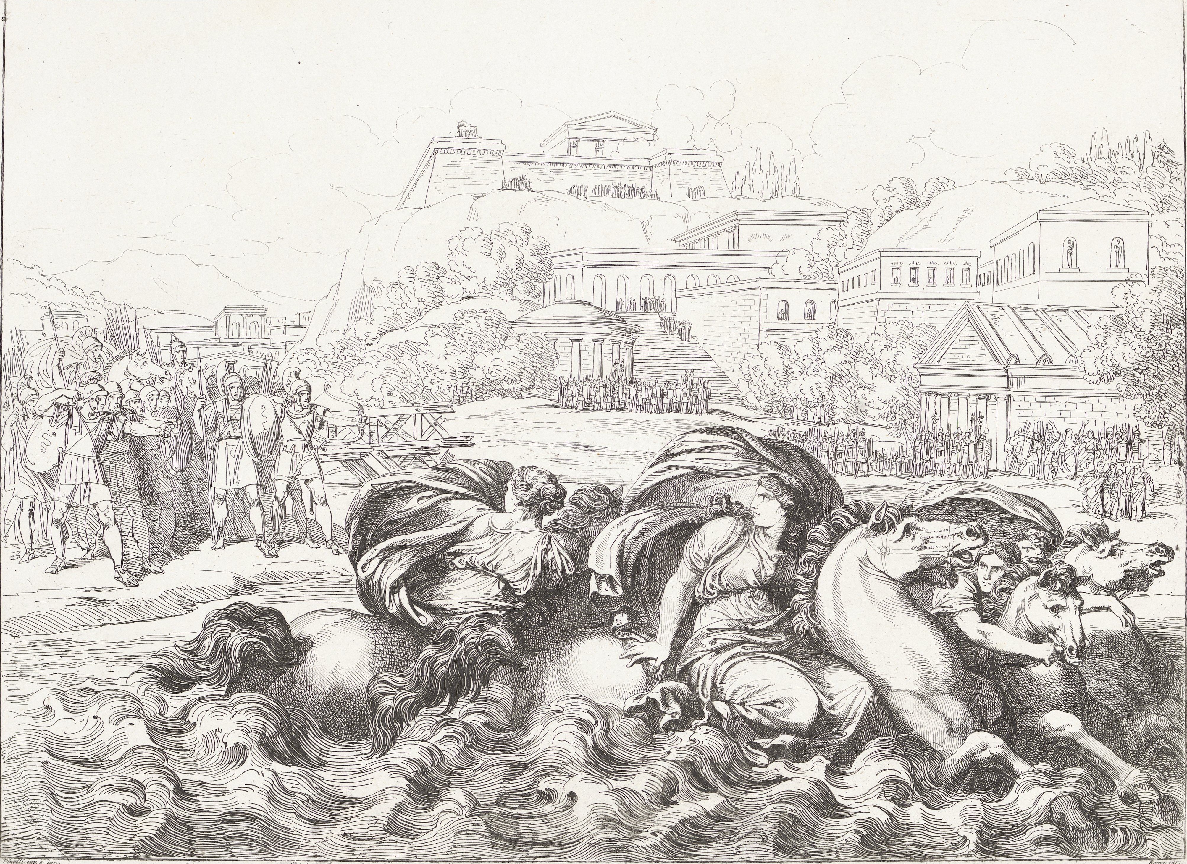 Cloelia escapes from the Etruscan camp