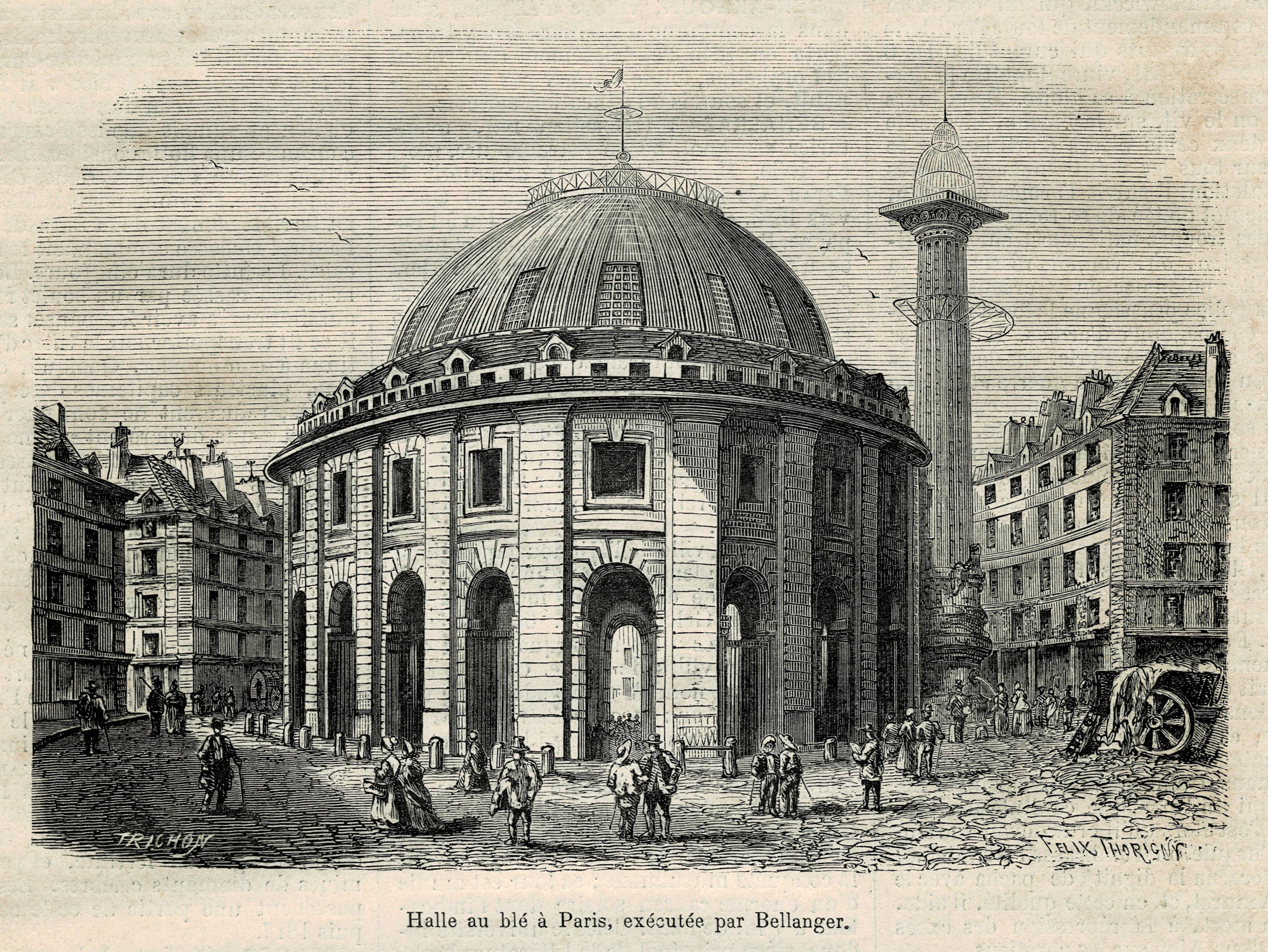 Wheat hall in Paris, executed by Bellanger