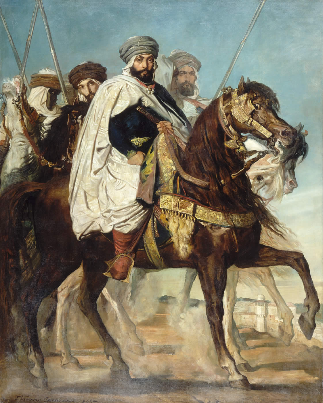 The Caliph of Constantine Ali Ben Hamet, leader of the Harakas, followed by his escort