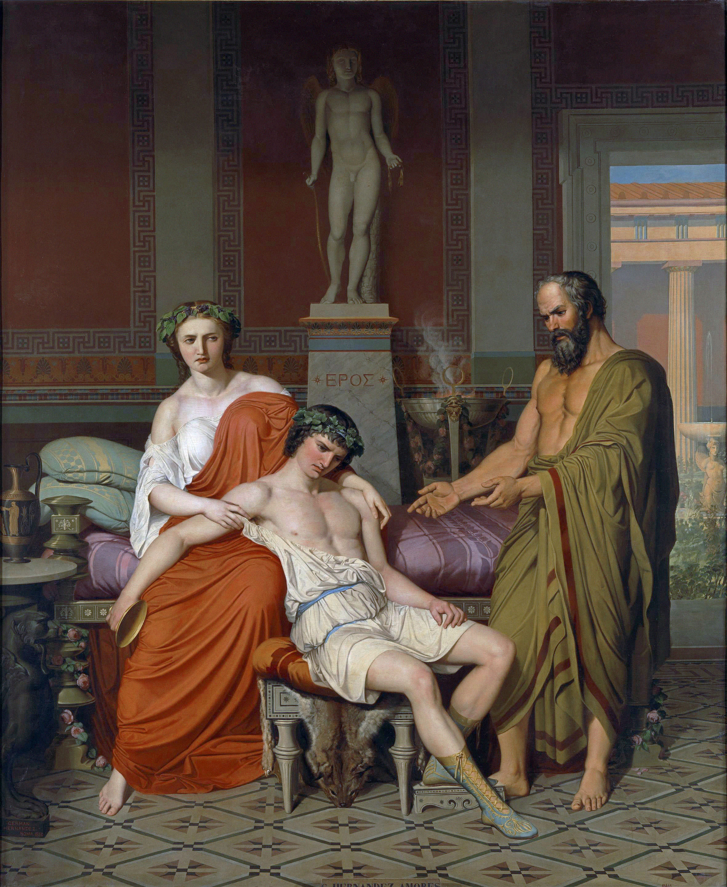 Socrates Chiding Alcibiades in Home of a Courtesan, Germán Hernández Amores