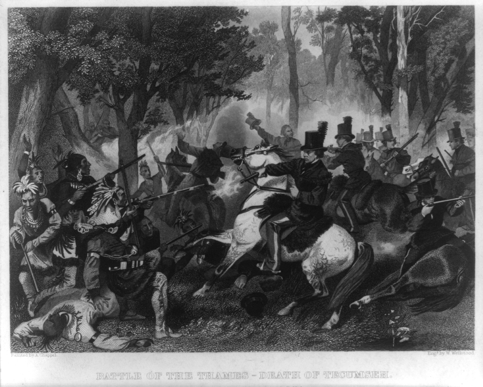 Death of Tecumseh at the Battle of the Thames