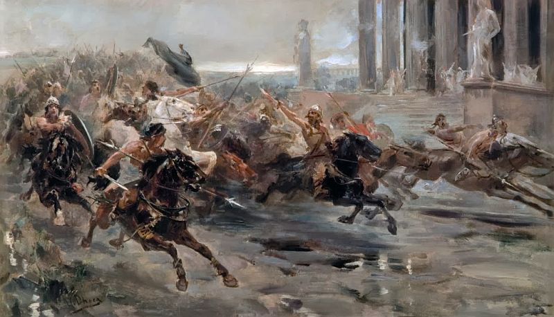 Invasion of the Barbarians or The Huns approaching Rome