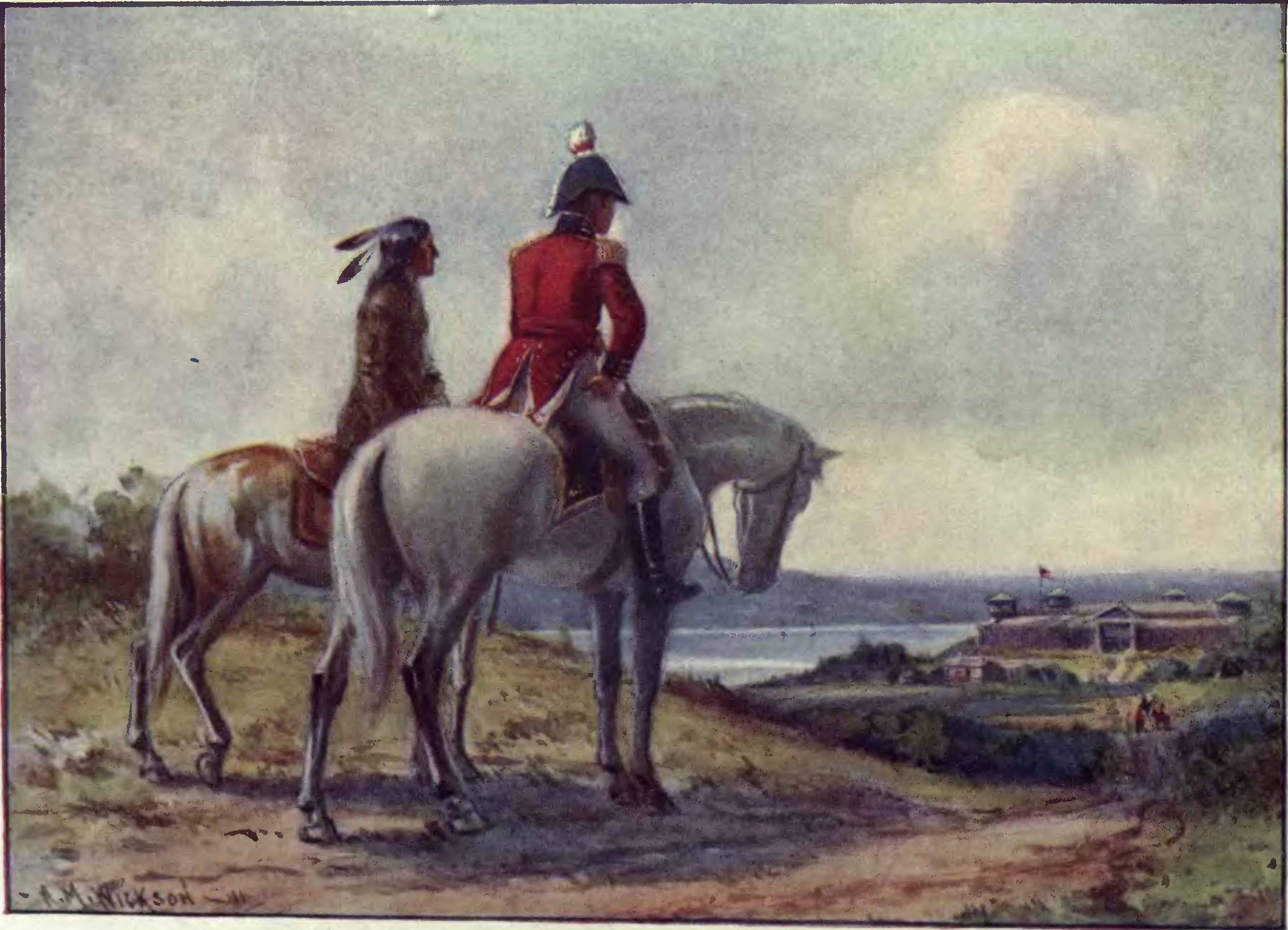 Tecumseh and Isaac Brock looking at Detroit in the War of