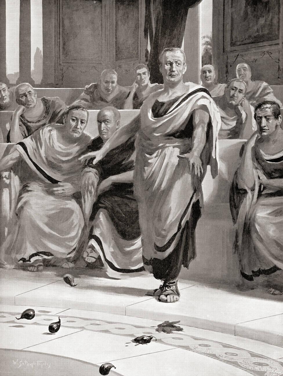 Delenda est Carthago, (Carthage must be destroyed) Latin oratorical phrase used by Cato the Elder to close all his speeches