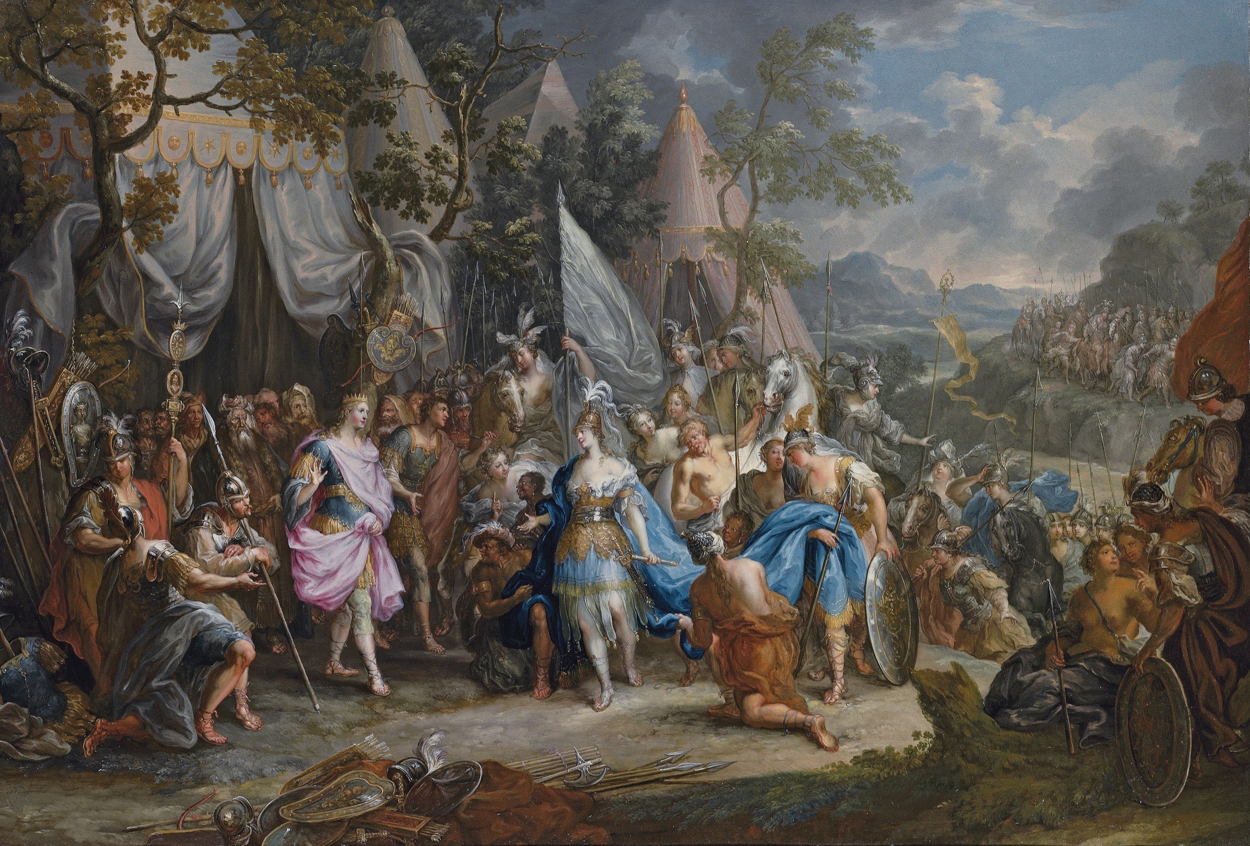 The Amazon Queen, Thalestris, in the camp of Alexander the Great