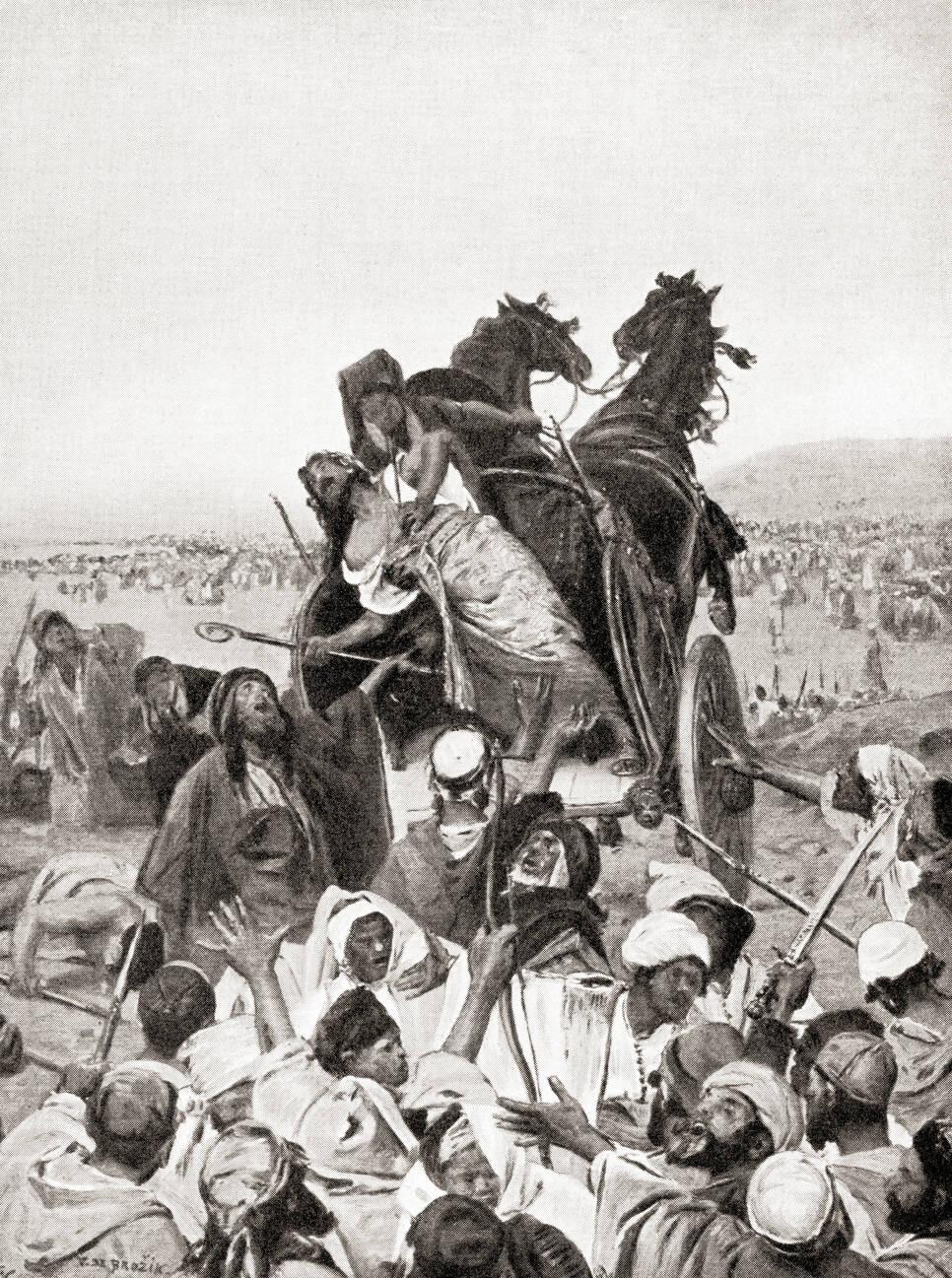 Ahab, king of Israel, fatally wounded at The Battle of Ramoth-Gilead
