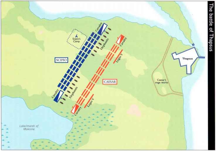 Battle of Thapsus, Initial deployment of troops