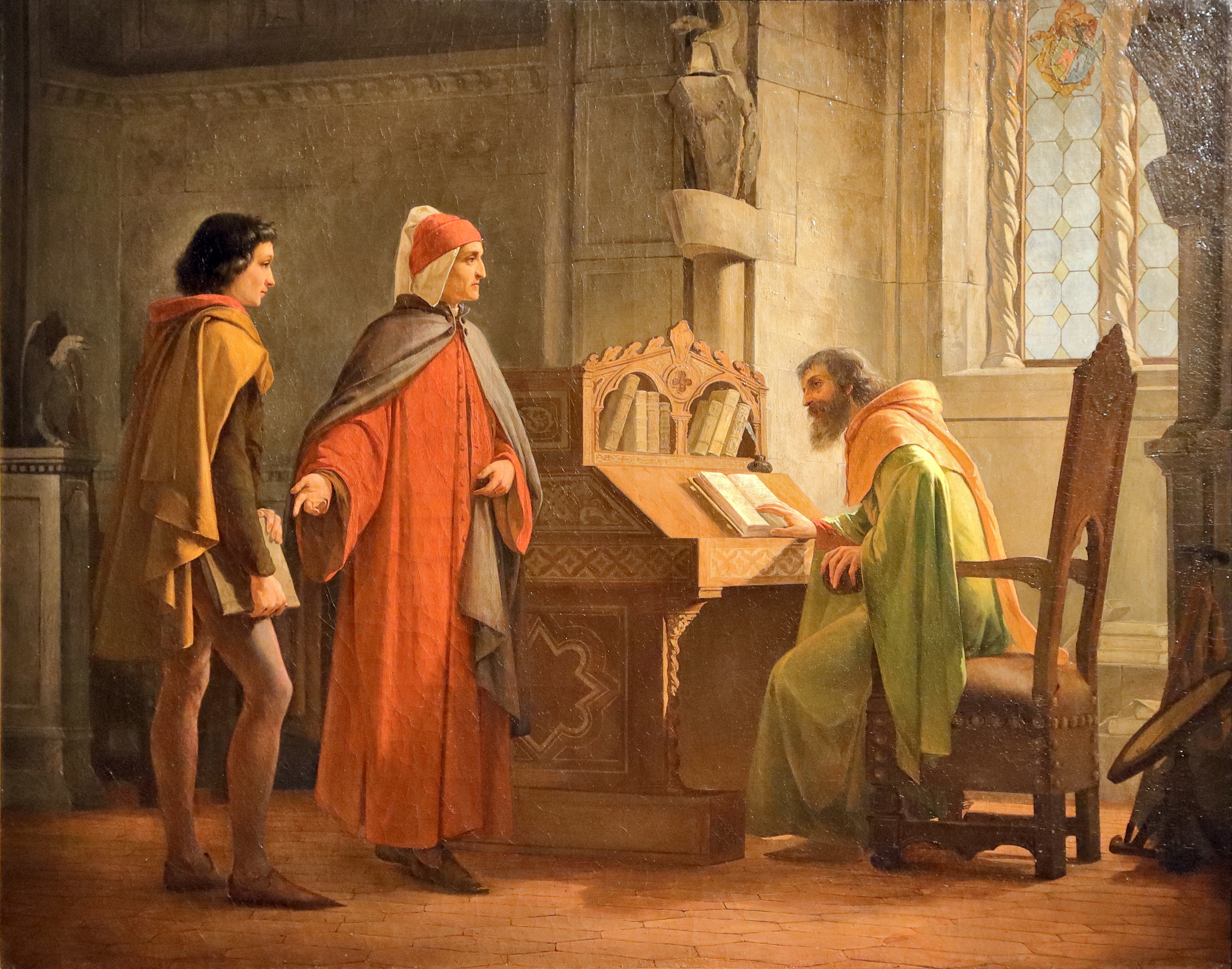 Dante Alighieri presenting Giotto to Guido da Polenta