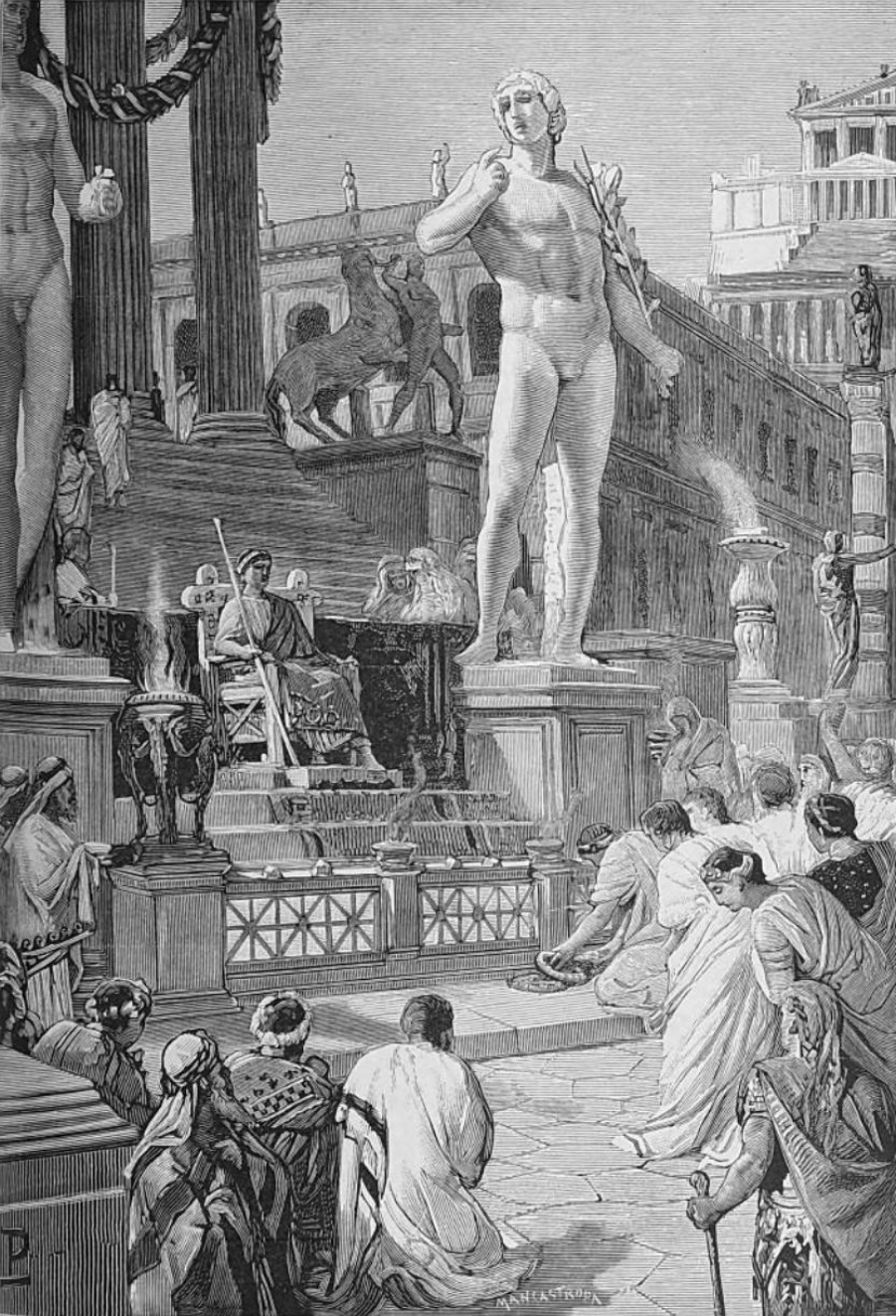 Caligula worshipped in forum between Castor and Pollux