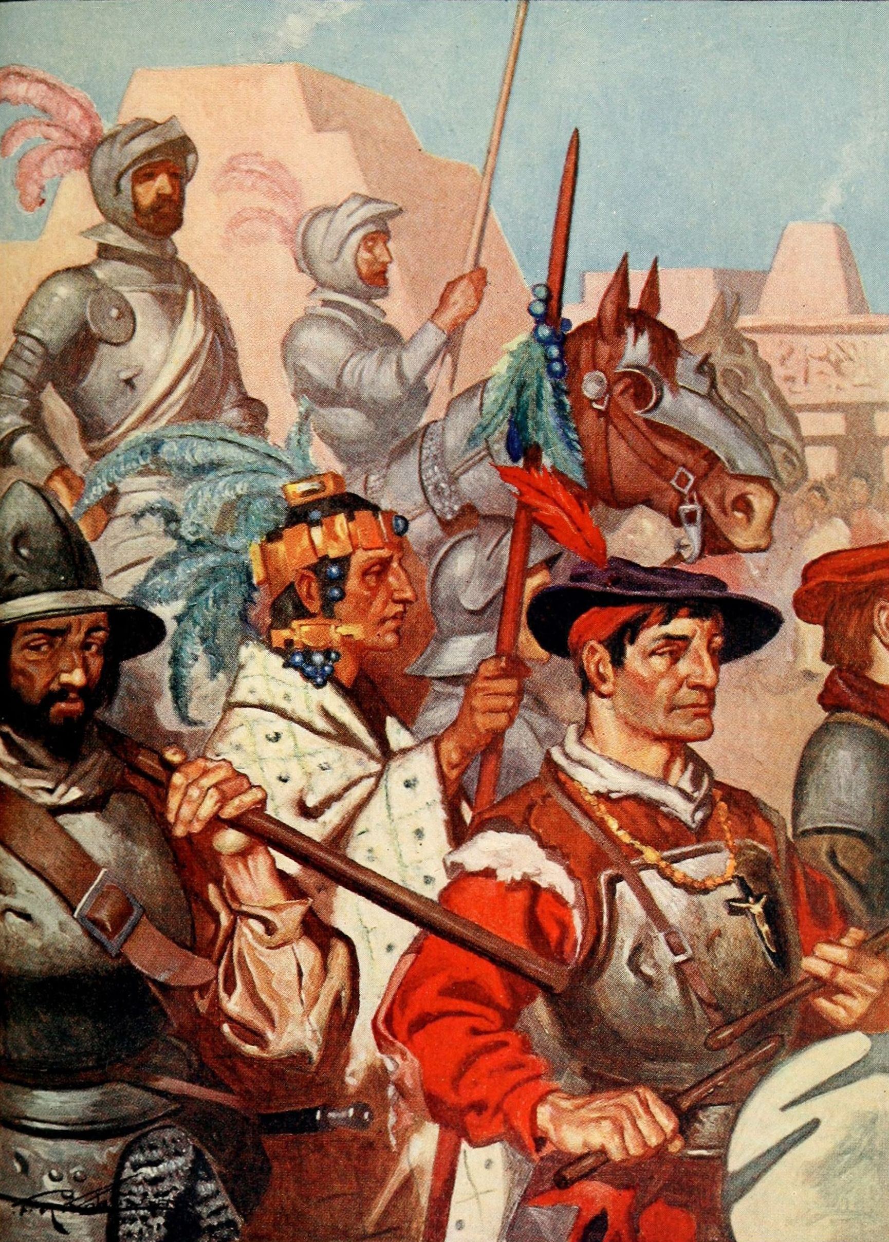 The conquistadors entered Tenochtitlan to the sounds of martial music