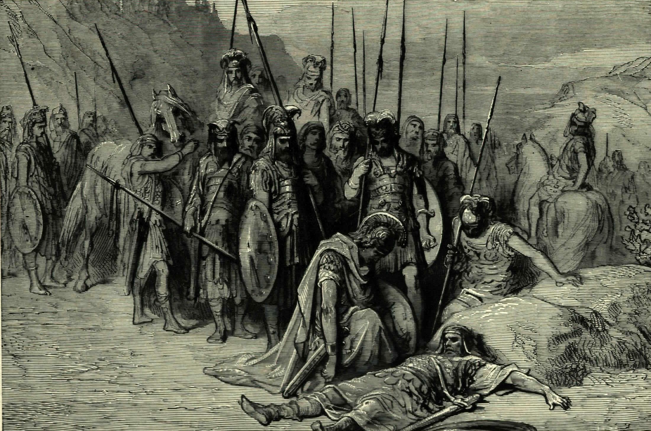 Alexander inspects the corpse of Darius