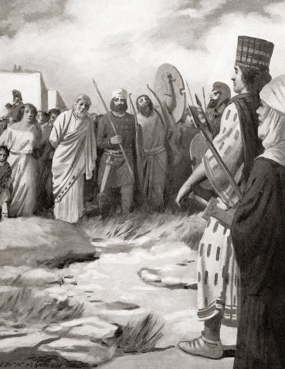 Croesus of Lydia led before Cyrus the Great on the capture of Sardis